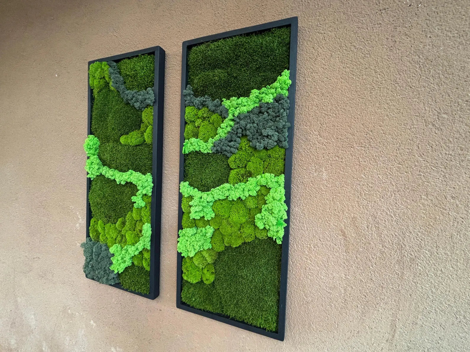 Preserved Moss Wall Art – Real Natural Moss in Vertical Wooden Frame for Eco-Friendly Home & Office Décor