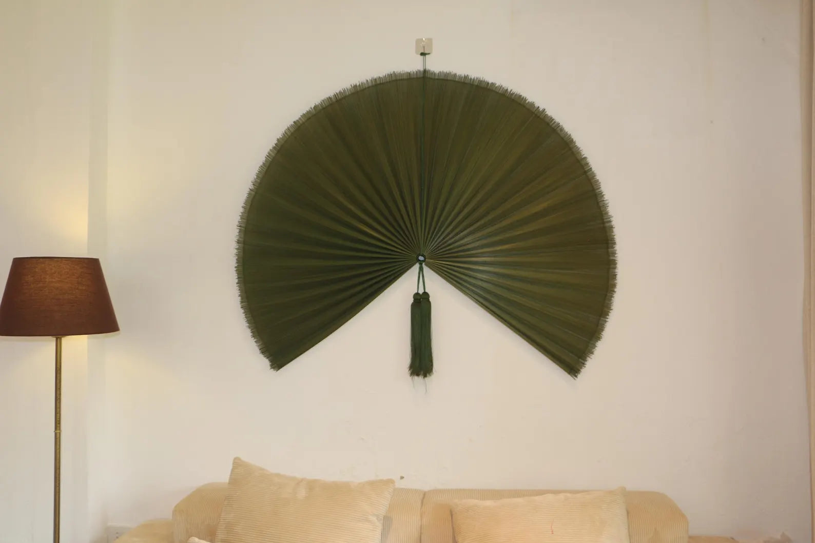 Bamboo Fan Wall Decor – Oversized Folding Fan Headboard, Boho Wall Art for Bedroom, Japanese Style Wall Hanging