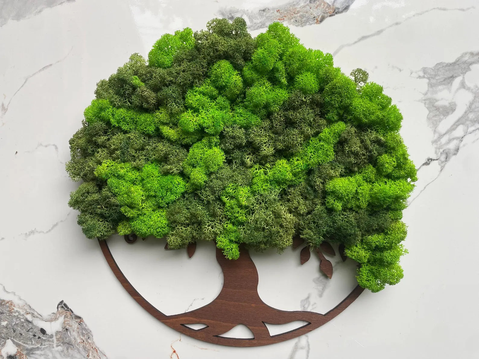 Tree of Life Wall Art with Scandinavian Moss – Large Natural Moss Wall Decor for Home or Office