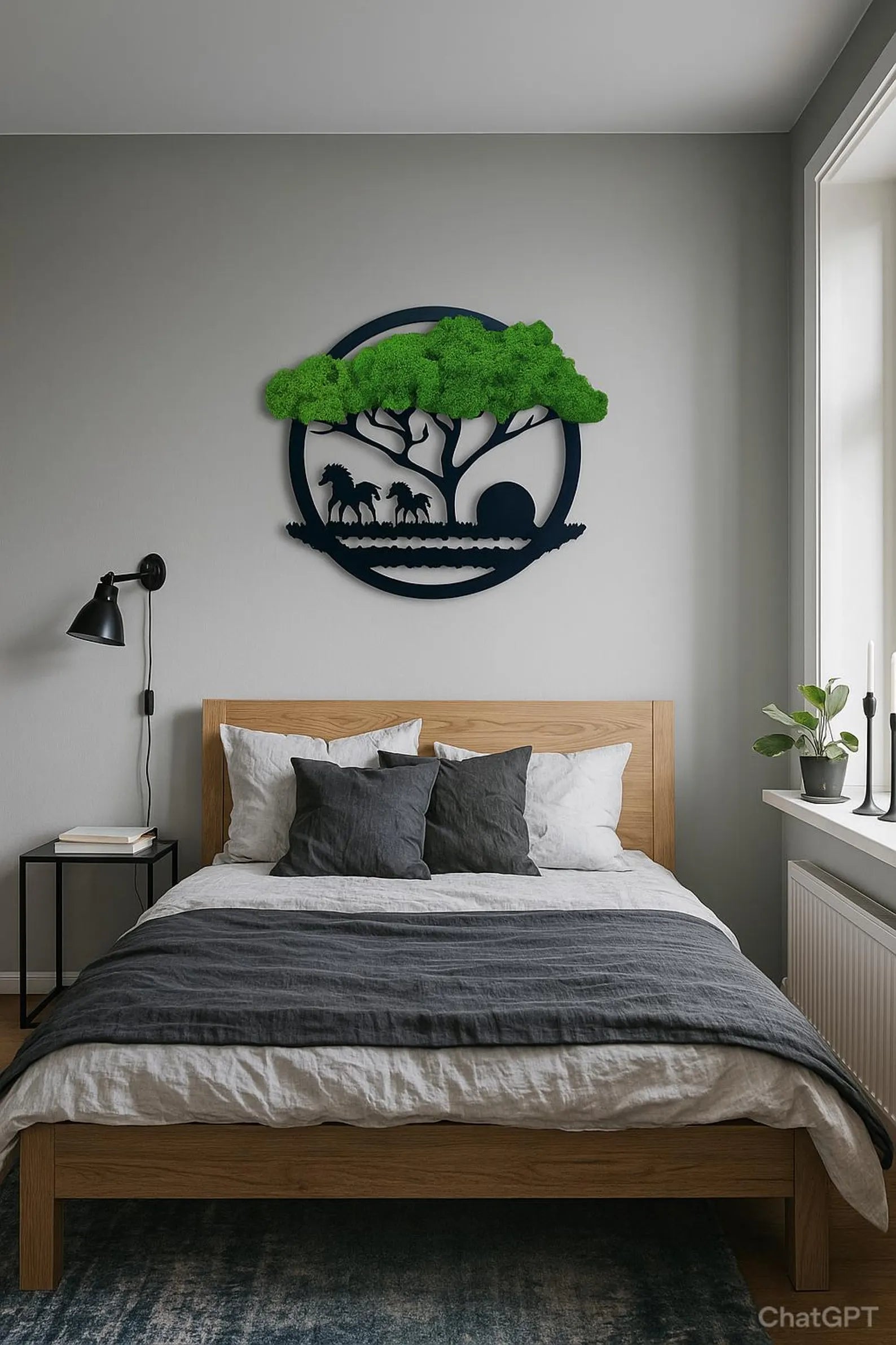 Tree of Life Moss Wall Art – Large Round Reindeer Moss Décor with Mixed Colors, Perfect Host Gift