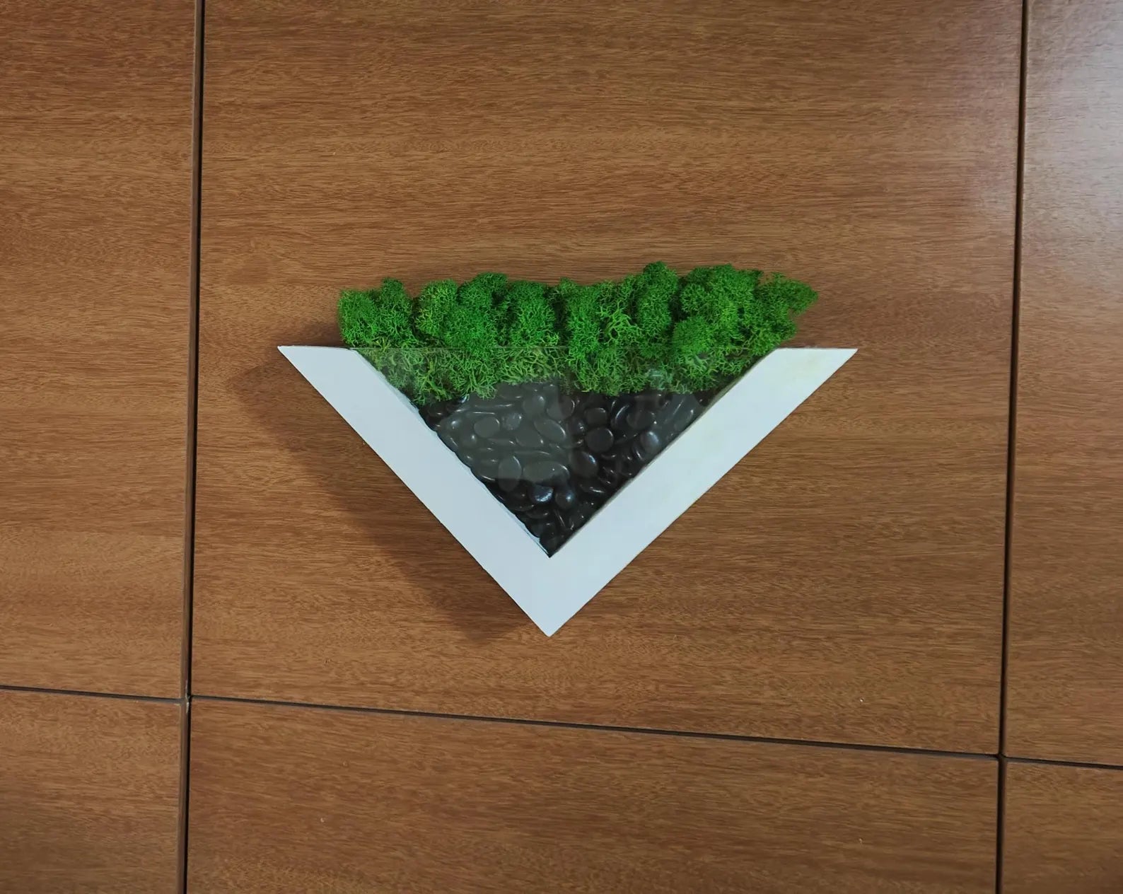 Moss Wall Planter – Green Wall Decor – Wood and Moss Indoor Wall Art