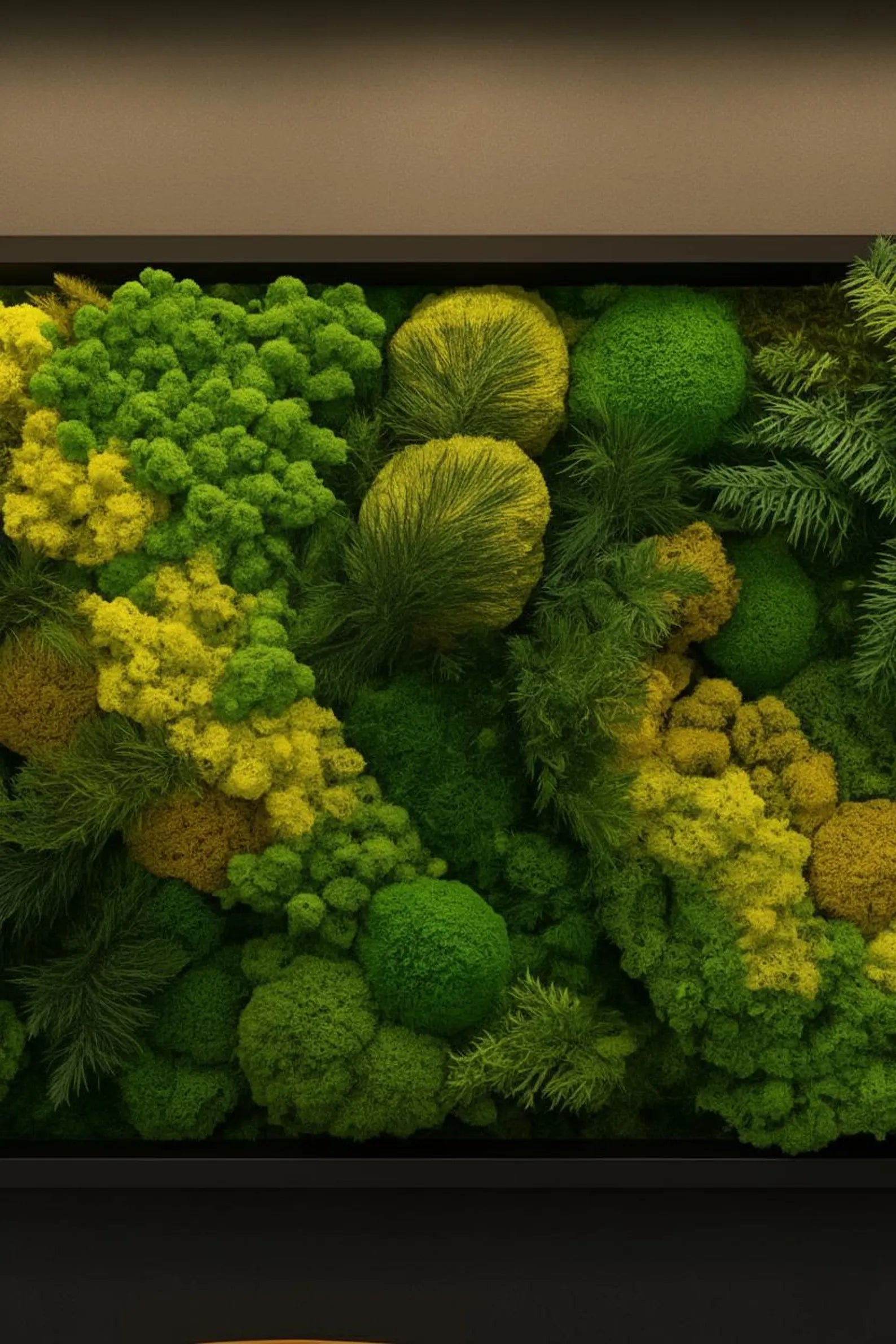 Green Preserved Moss Wall Art with LED – Unique Handmade Wall Decor