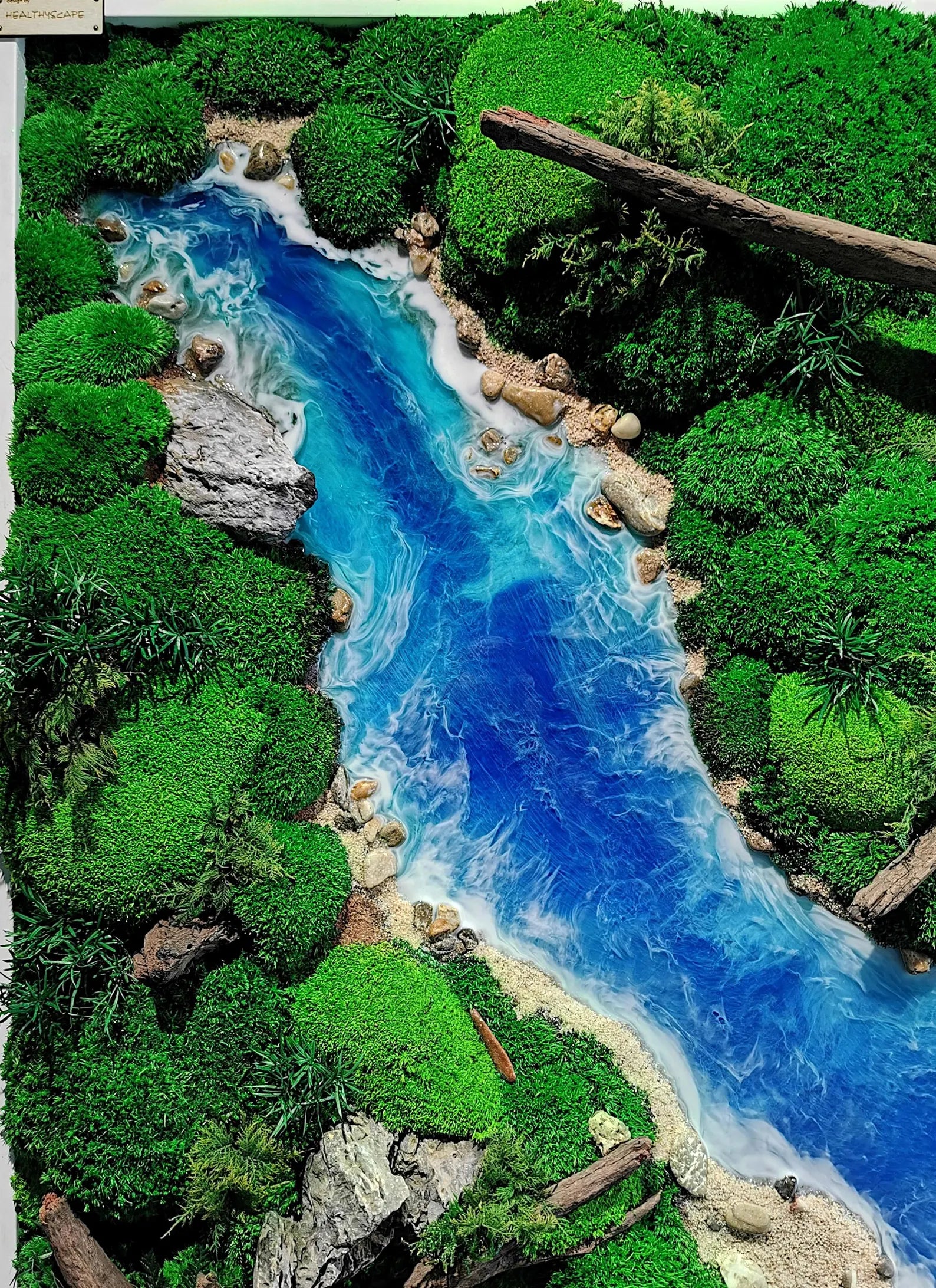 3D Moss Picture Wall Art – Handmade Forest & River Nature Decoration
