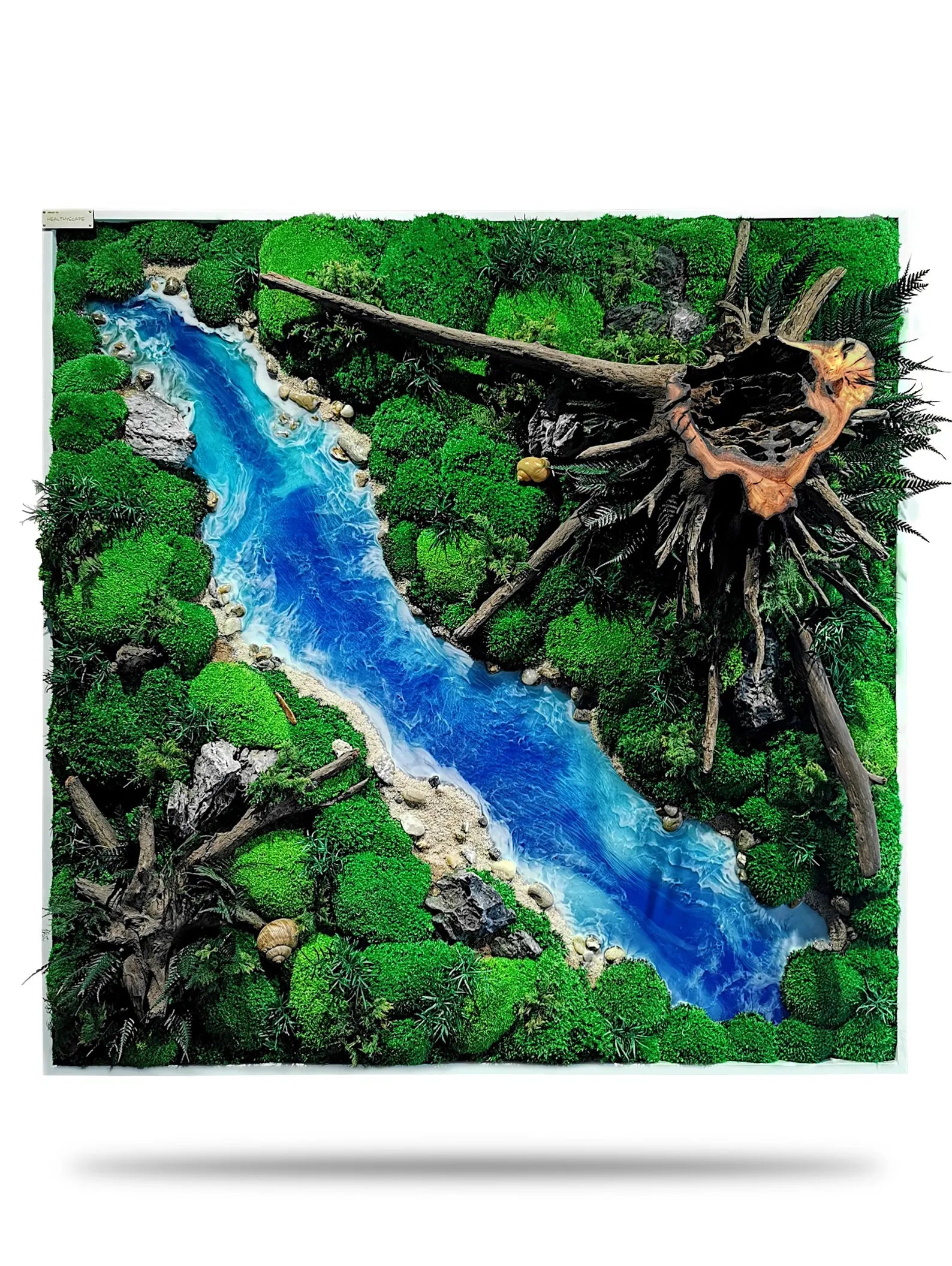 3D Moss Picture Wall Art – Handmade Forest & River Nature Decoration