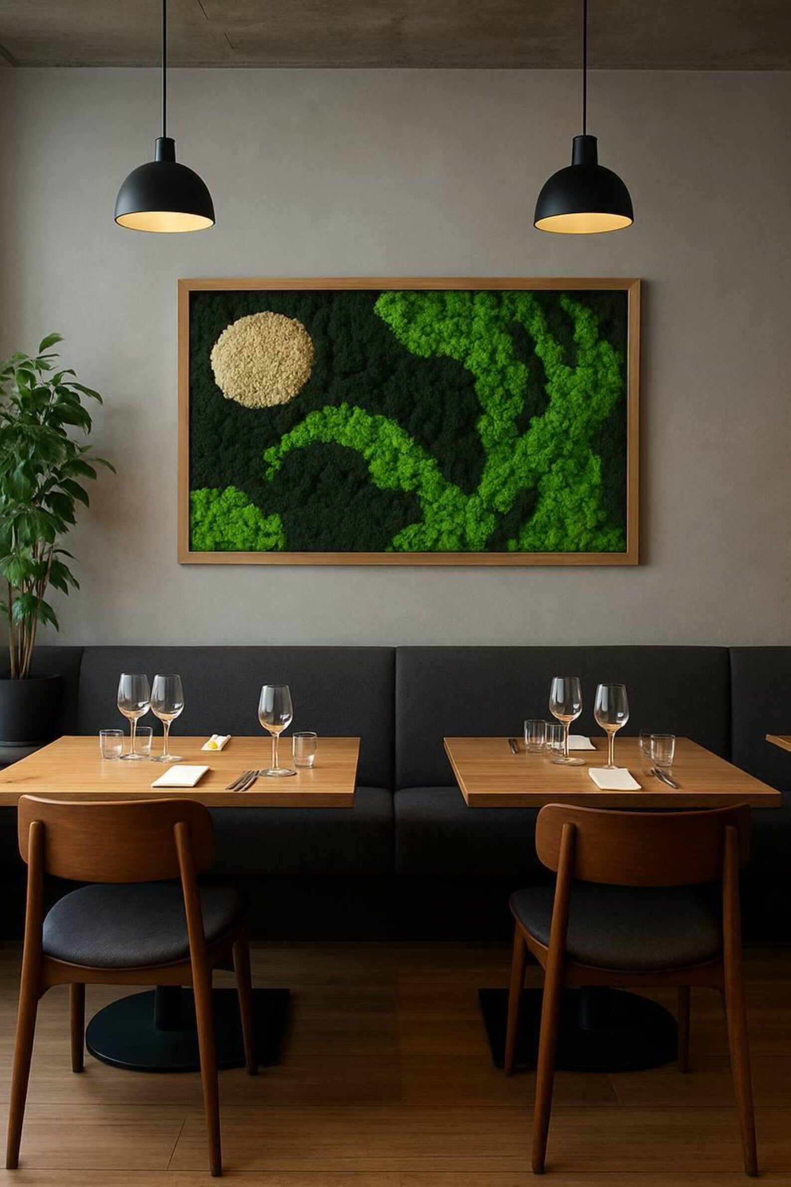 Moss Frame Wall Art – Natural Green Decor for Home and Workspace