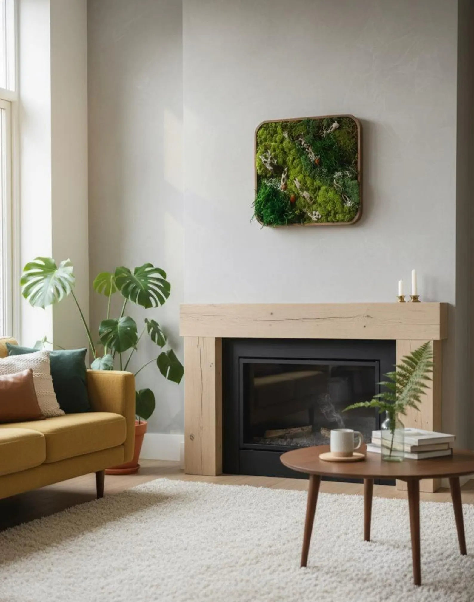 Preserved Moss Wall Art – Green Nature-Inspired Decor for Interior Spaces