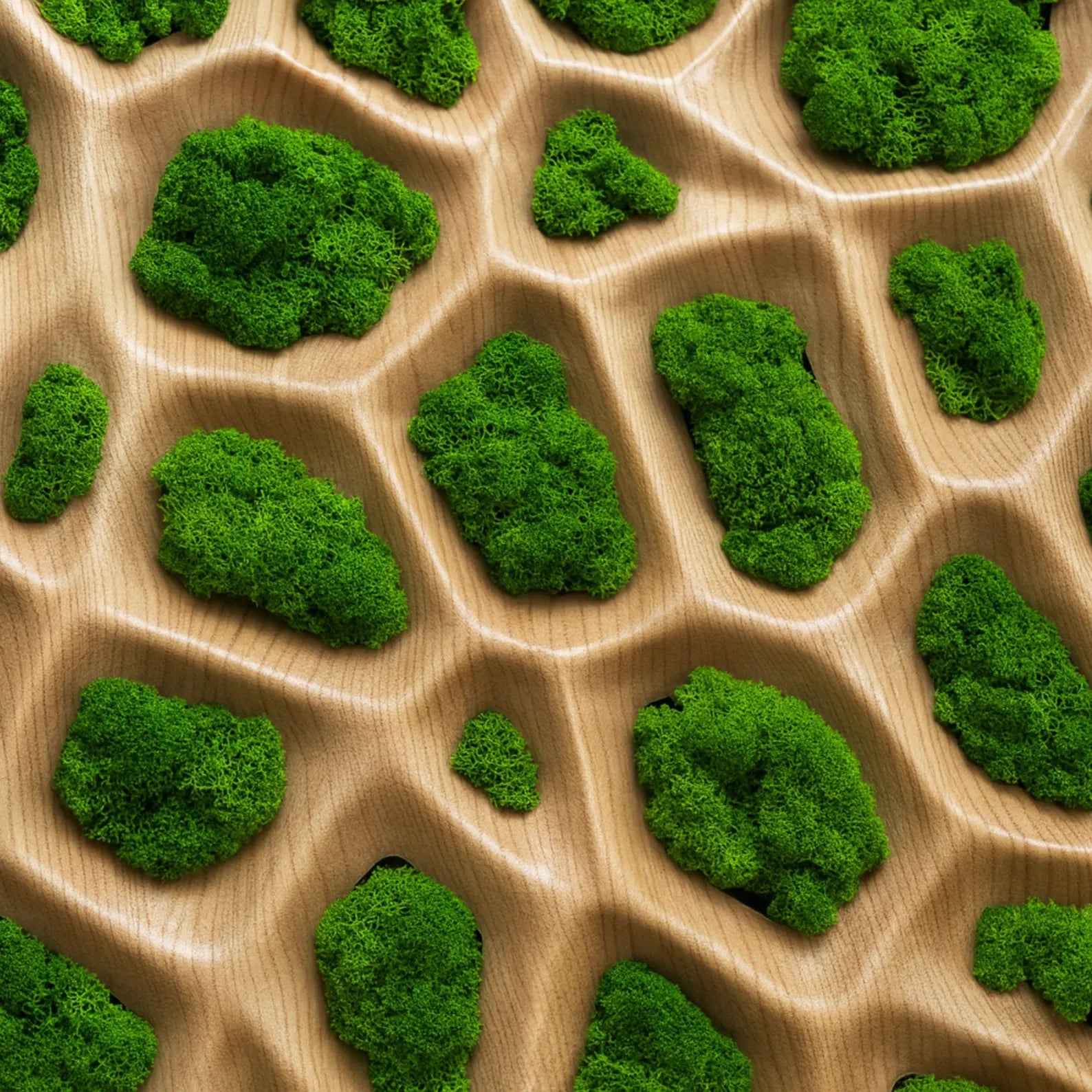 Handmade Wood & Moss Wall Sculpture – Eco Luxury Wall Art for Home