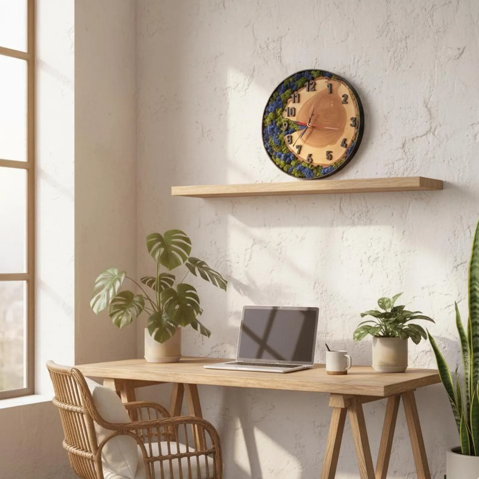 Handcrafted Reindeer Moss Wall Art – Botanical Panel in Oak Frame