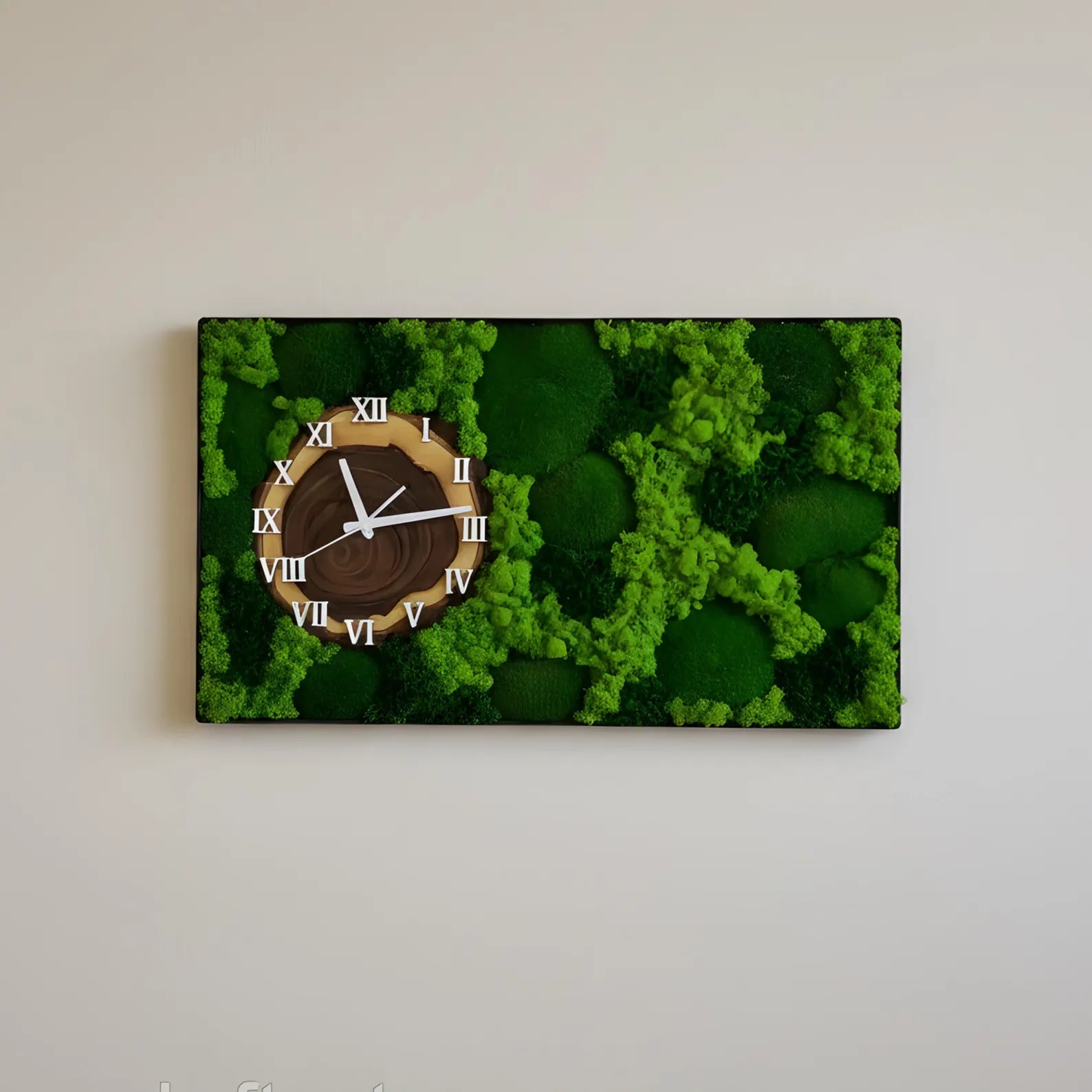 Handmade Preserved Moss Wall Clock – Natural Botanical Wall Art for Home, Office & Spa