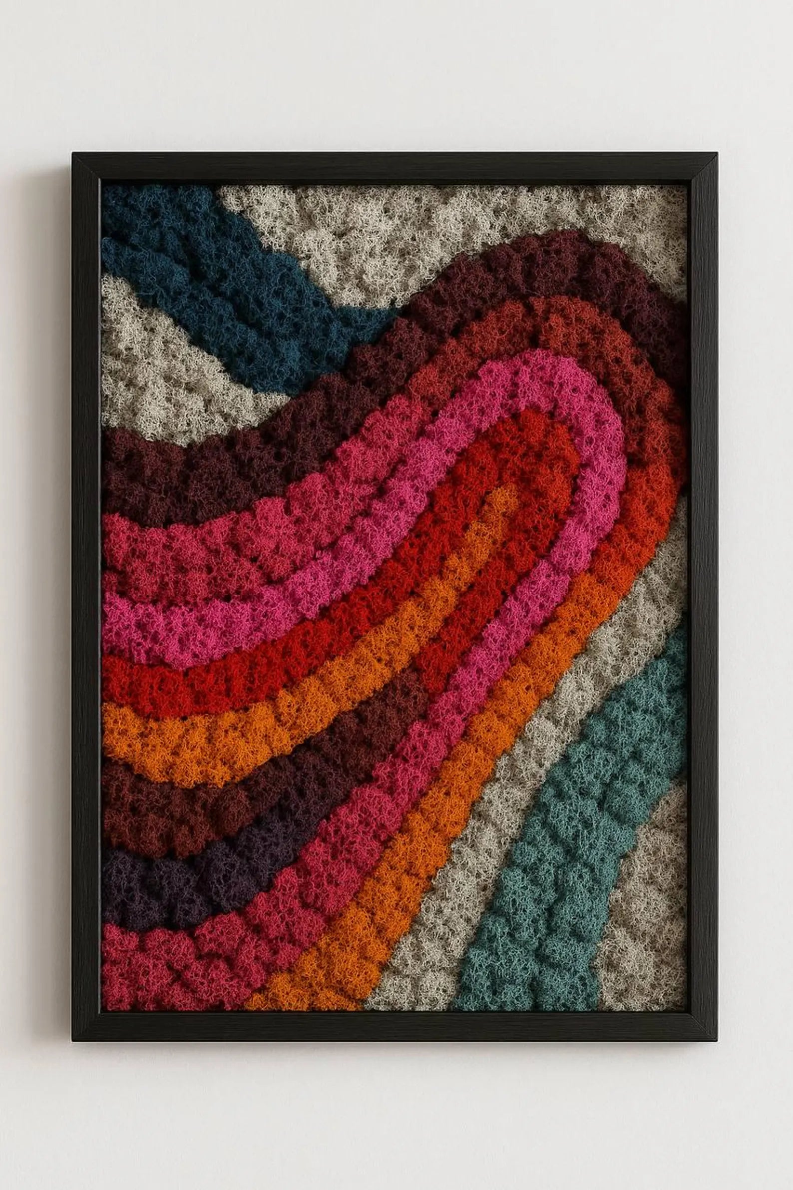 Preserved Reindeer Moss Wall Art – Bright Abstract Nature Design