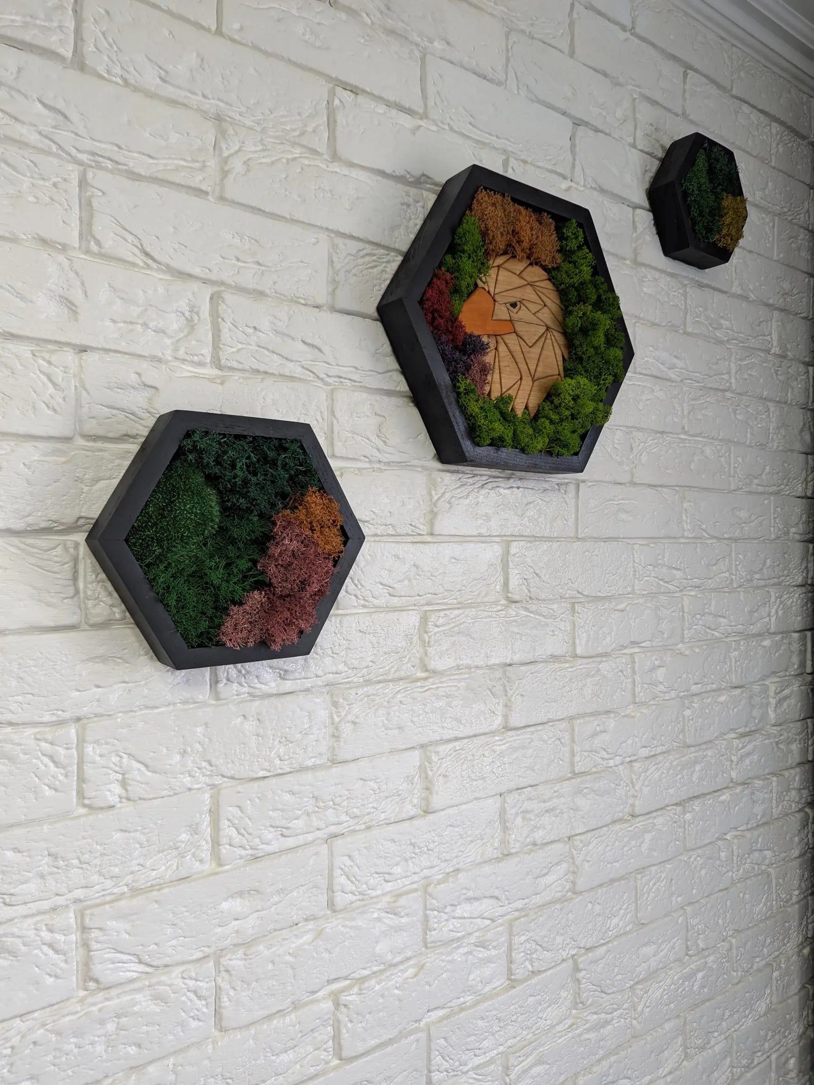 Eagle 3D Moss Wall Art | Geometric Wood Mosaic Wildlife Decor