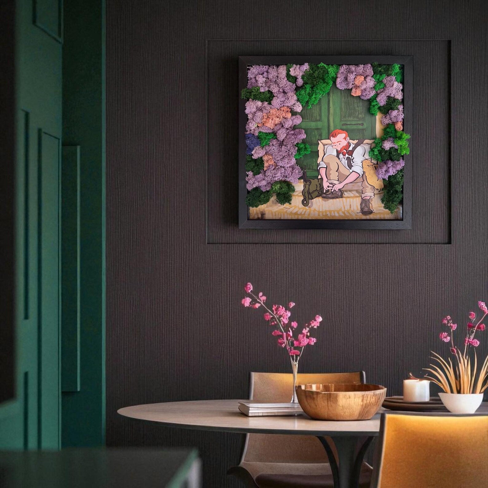 3D Preserved Moss Wall Art – Biophilic Green Wall Decor for Home & Office