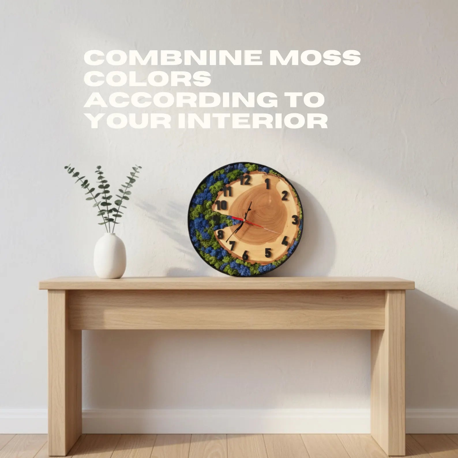 Handcrafted Reindeer Moss Wall Art – Botanical Panel in Oak Frame