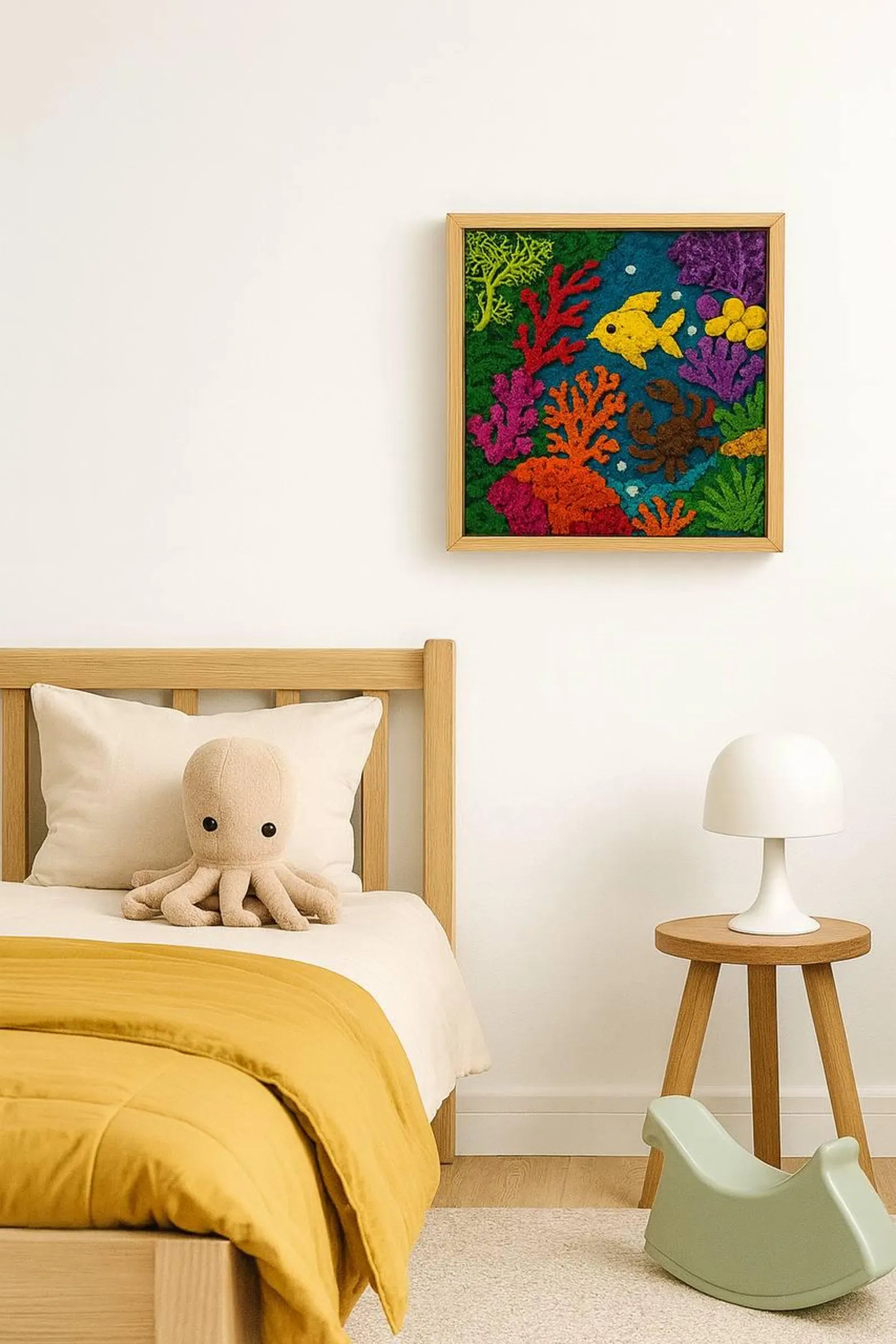 Preserved Reindeer Moss Wall Art – Under the Sea Ocean Theme Decor