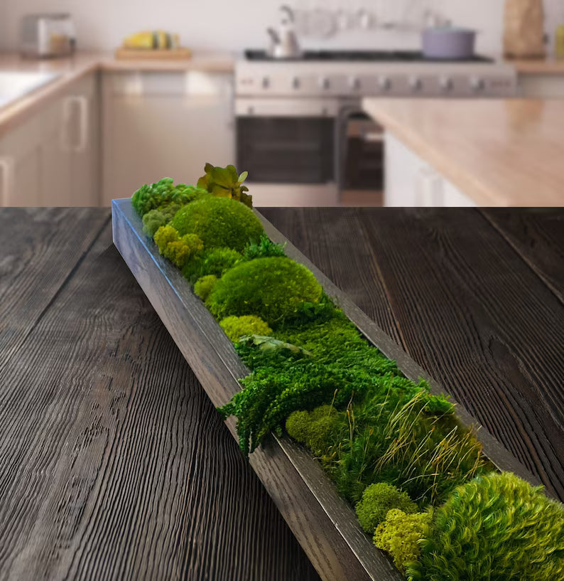 Preserved Moss Wall Art – Handmade Moss Panels & Green Centerpiece Decor