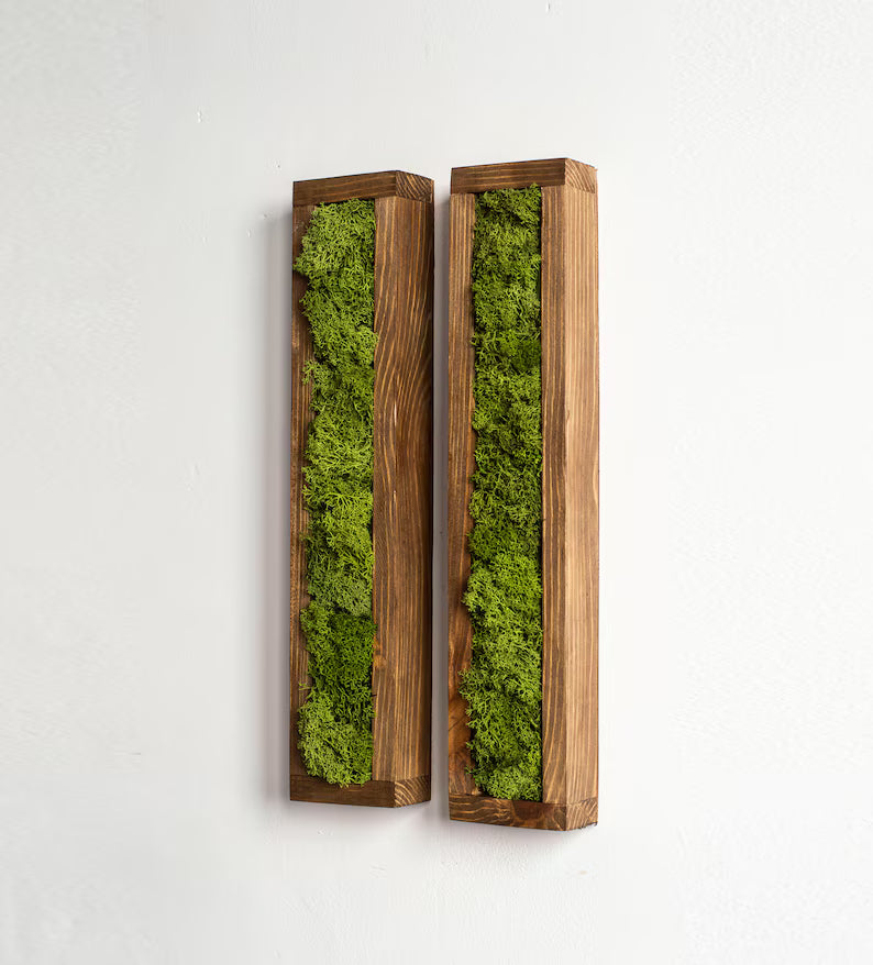 Rectangular Moss Wall Art – Preserved Greenery Frame