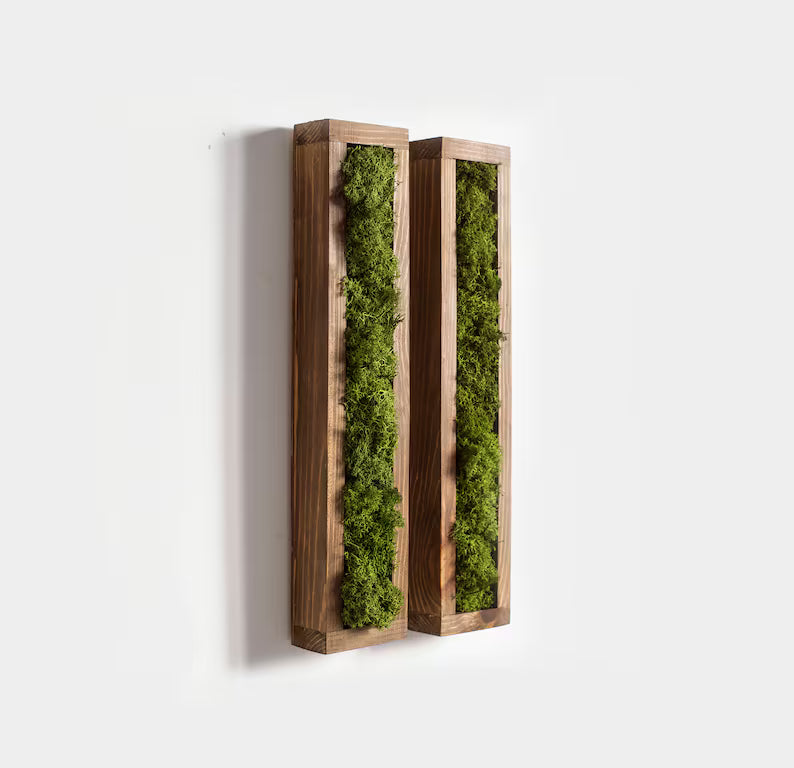 Rectangular Moss Wall Art – Preserved Greenery Frame