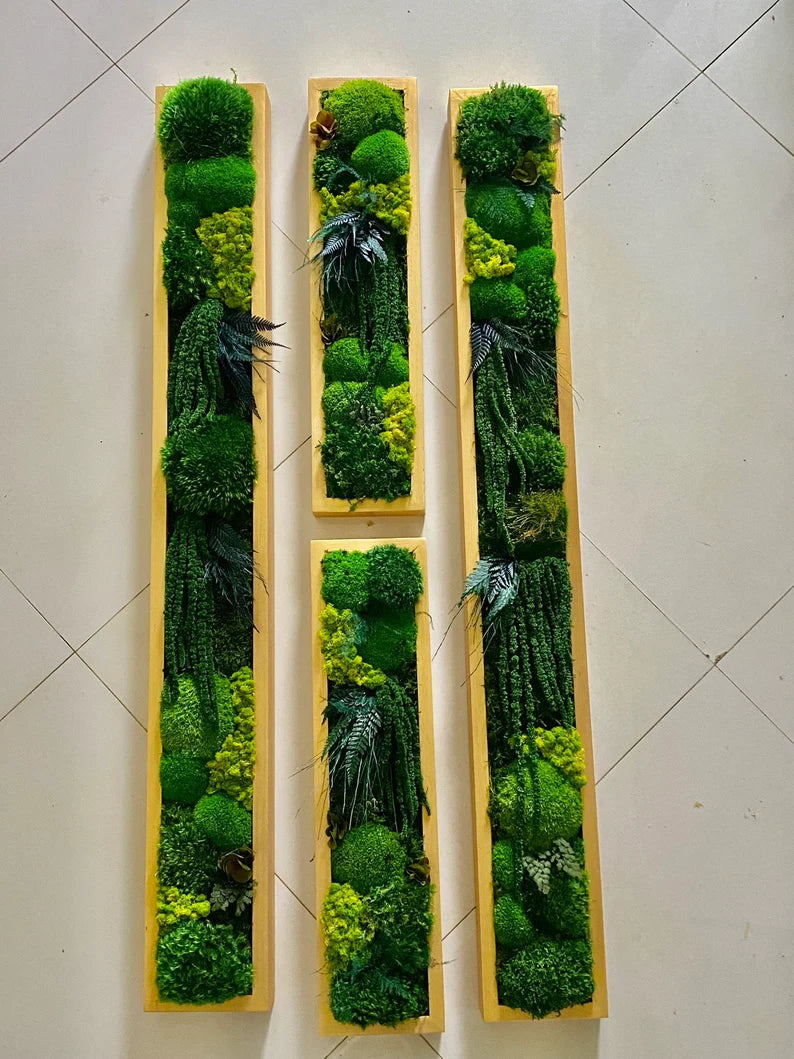 Preserved Moss Wall Art – Handmade Moss Panels & Green Centerpiece Decor