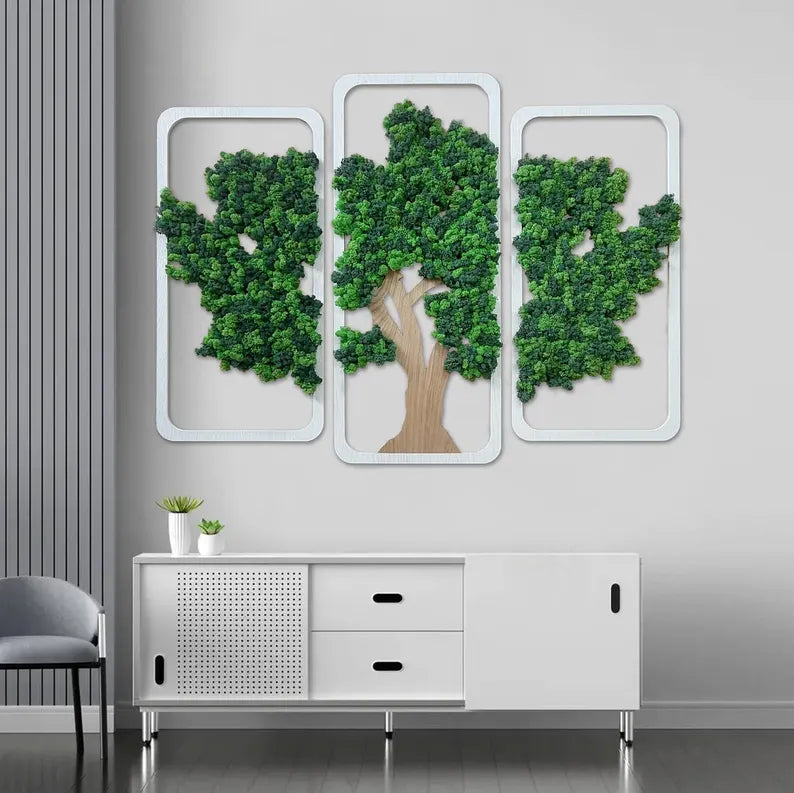 Moss Wall Art – Stabilized Moss Pictures with Wooden Frame | Home & Office Wall Decor