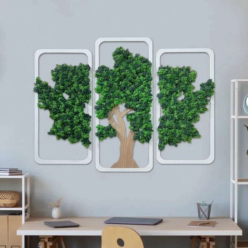 Moss Wall Art – Stabilized Moss Pictures with Wooden Frame | Home & Office Wall Decor