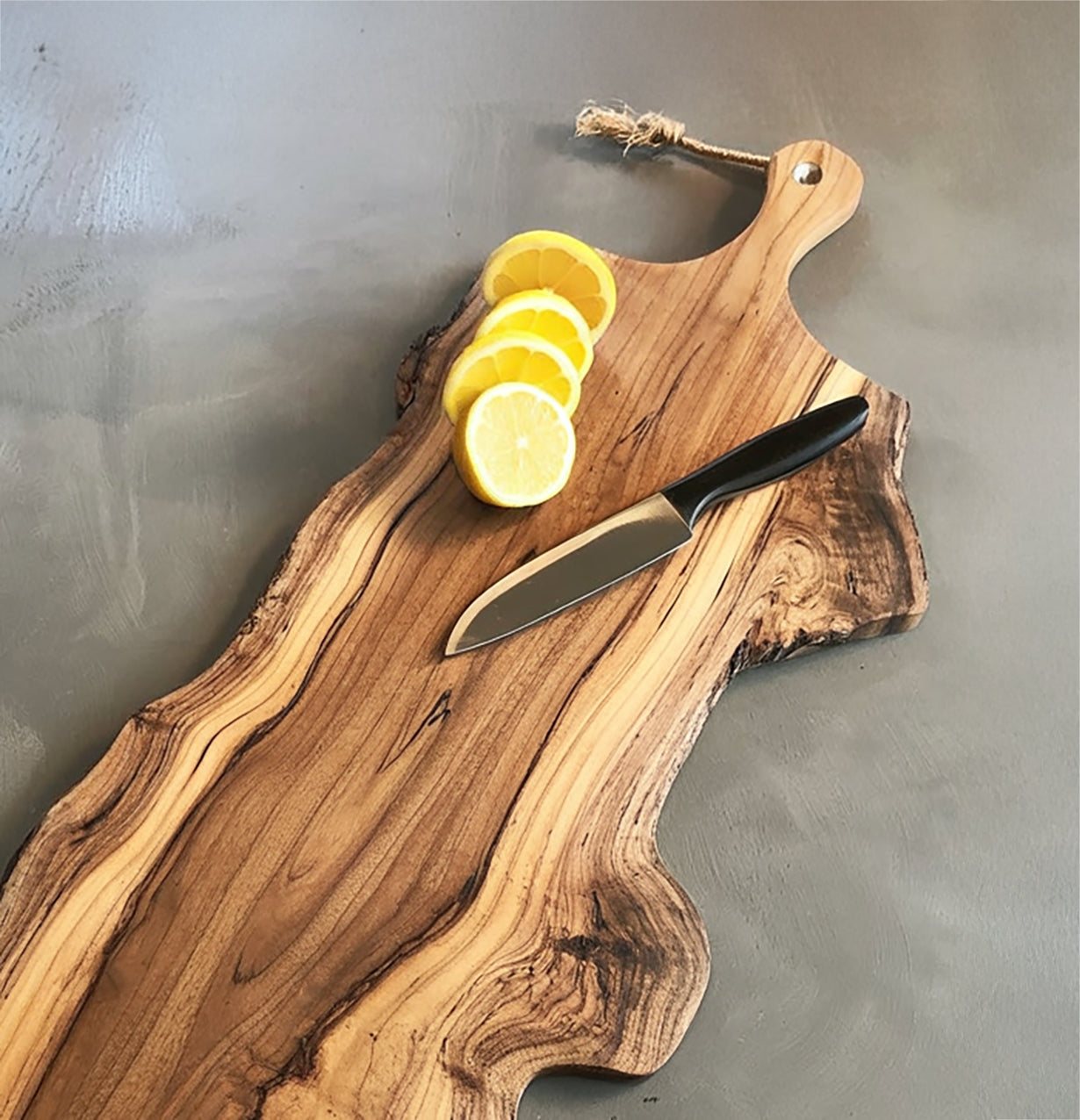 Handcrafted Live Edge Cutting Board – Solid Wood Charcuterie Board with Natural Grain