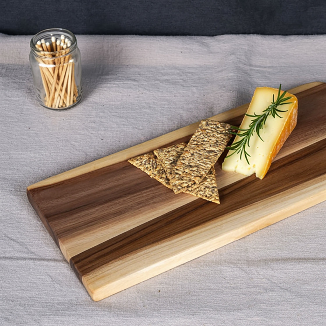 Rustic Wooden Cutting Board with Rope Handle – Handmade Serving Board