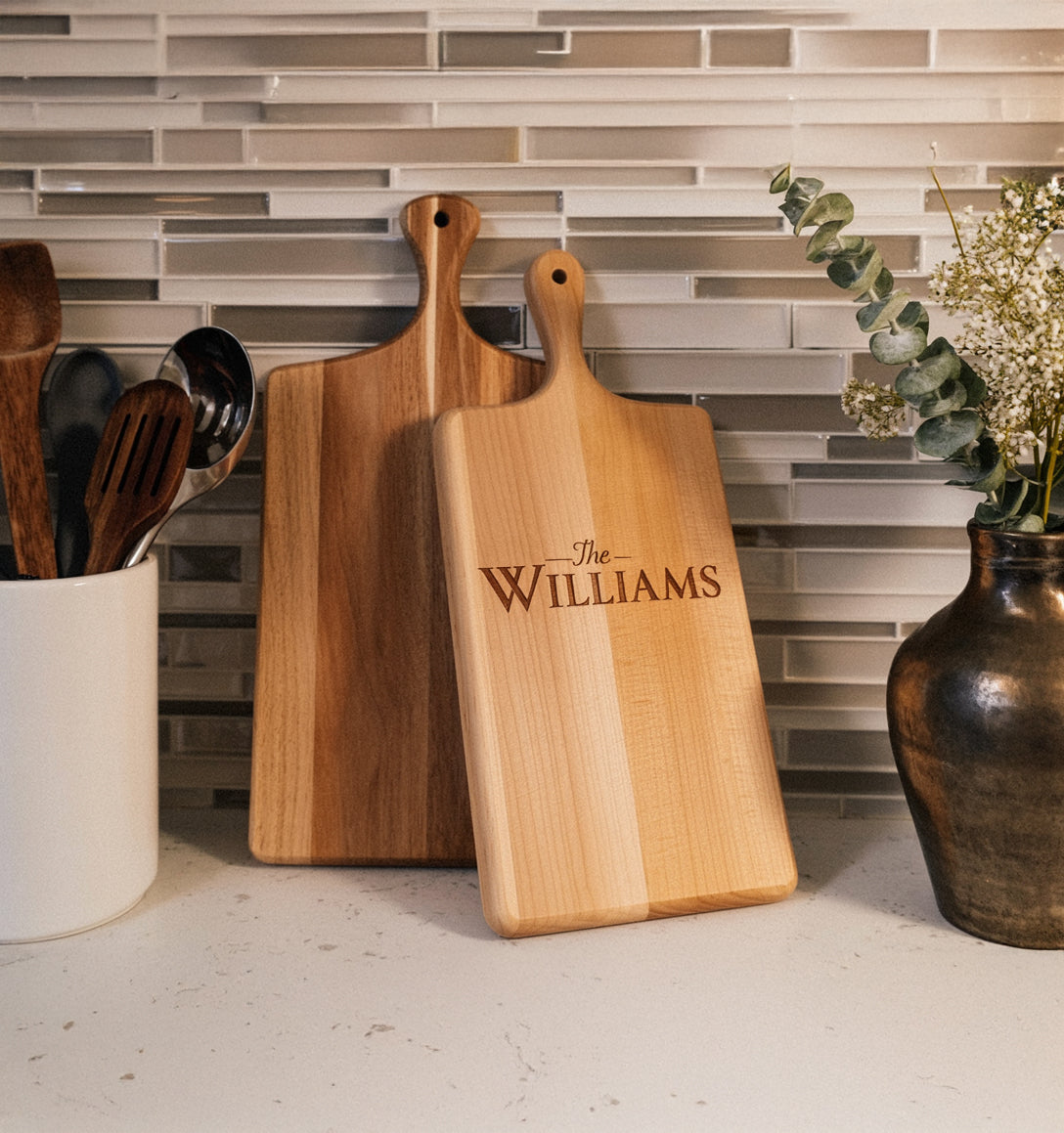 Custom Name Cutting Board – Personalized Wood Serving Board, Wedding & Housewarming Gift