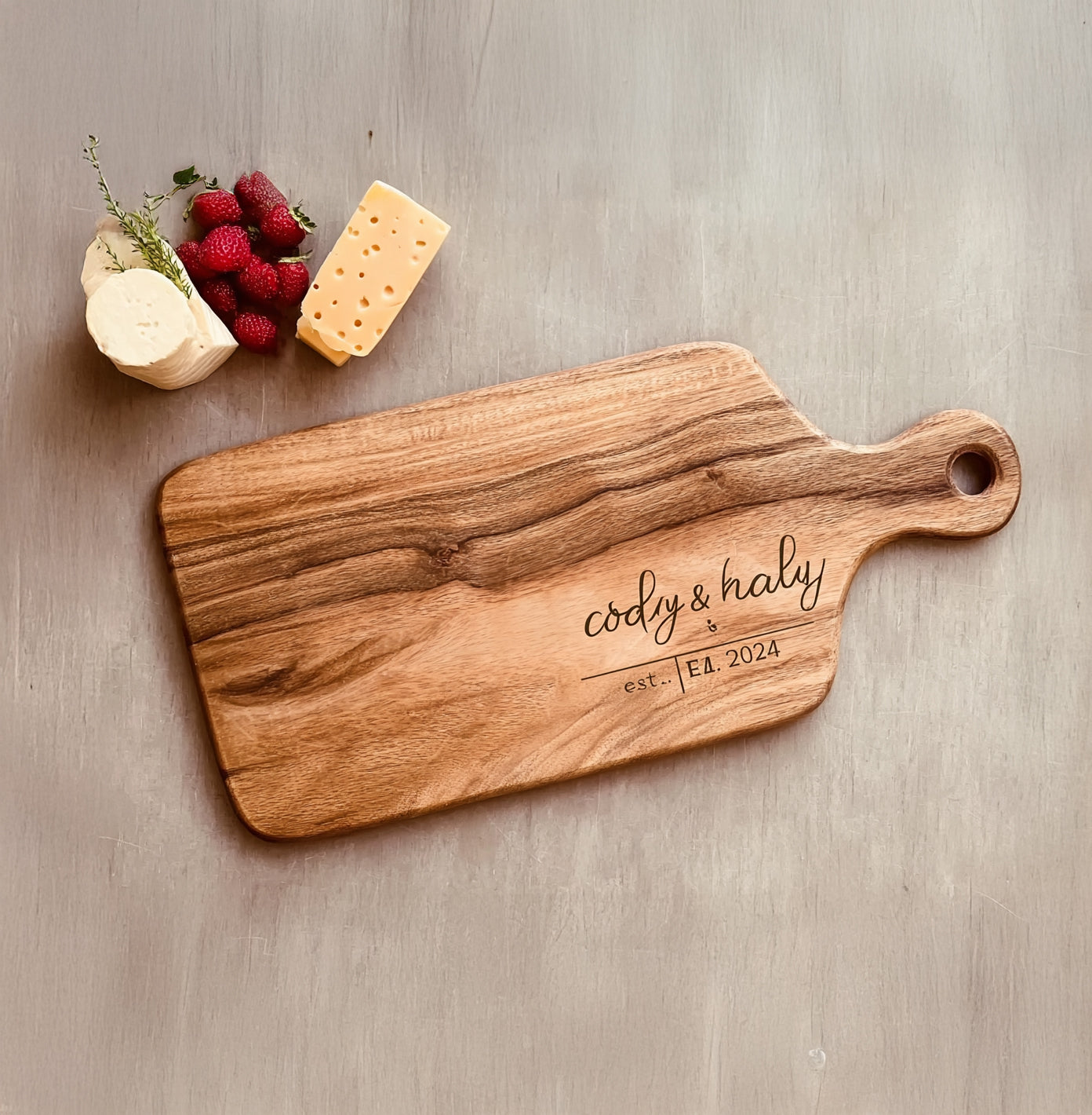 Personalized Wooden Cutting Board – Engraved Custom Name Cheese Board