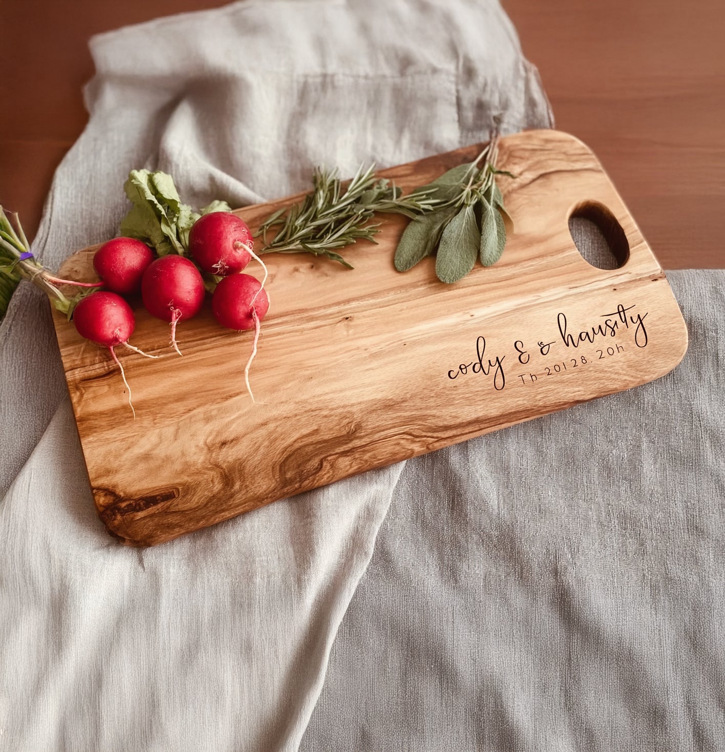 Personalized Wooden Cutting Board – Engraved Charcuterie & Cheese Board
