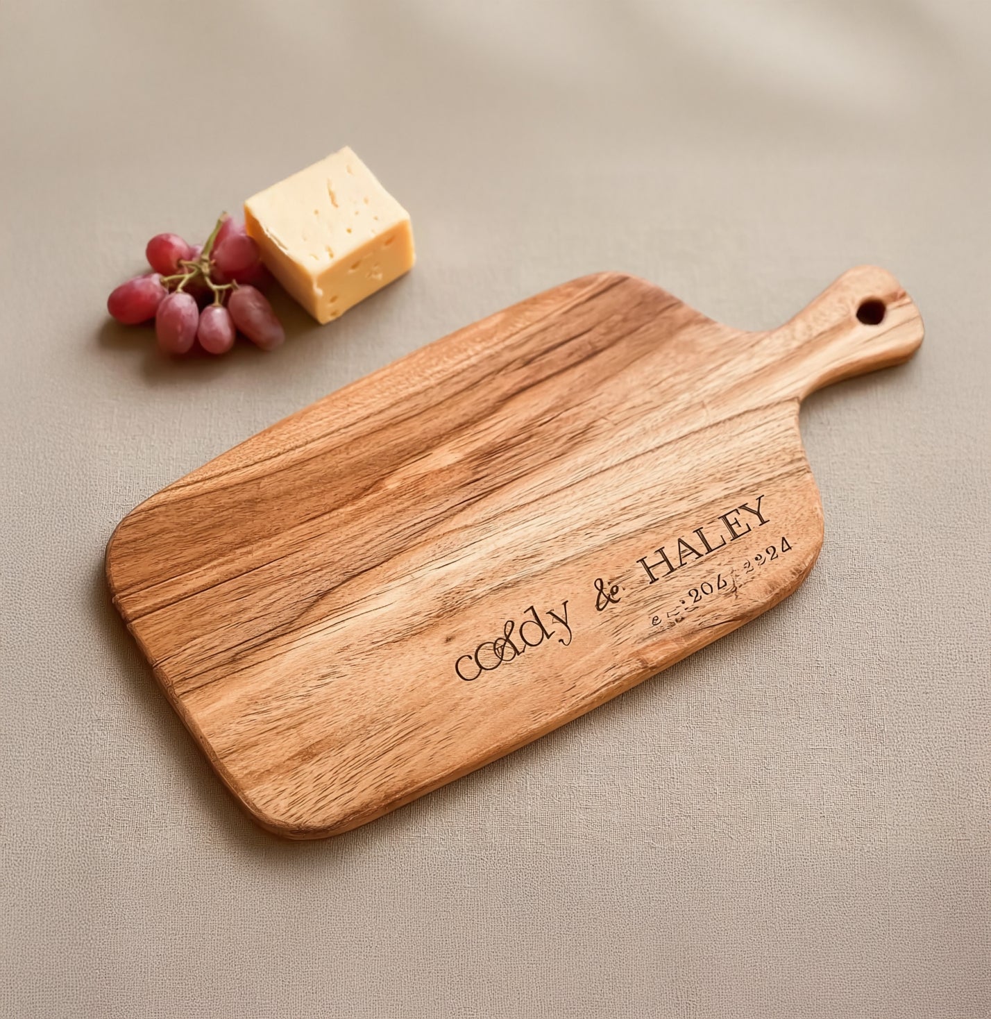 Personalized Wooden Cutting Board – Engraved Custom Name Cheese Board