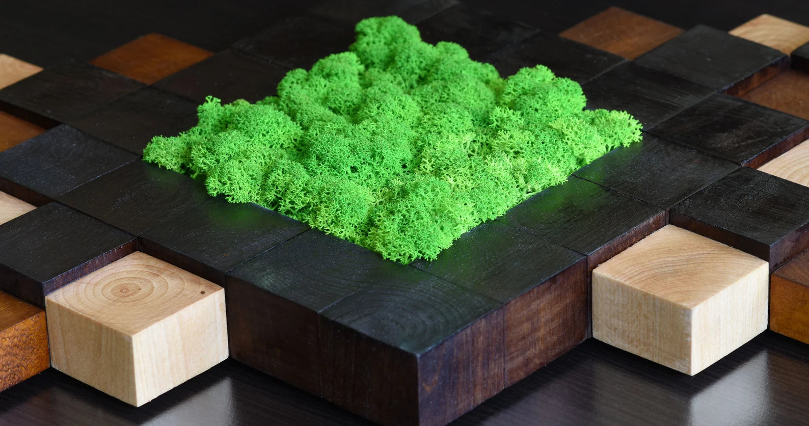 Preserved Moss Wall Art – Handmade Natural Wood Decor | Eco-Friendly Wall Hanging for Home & Office