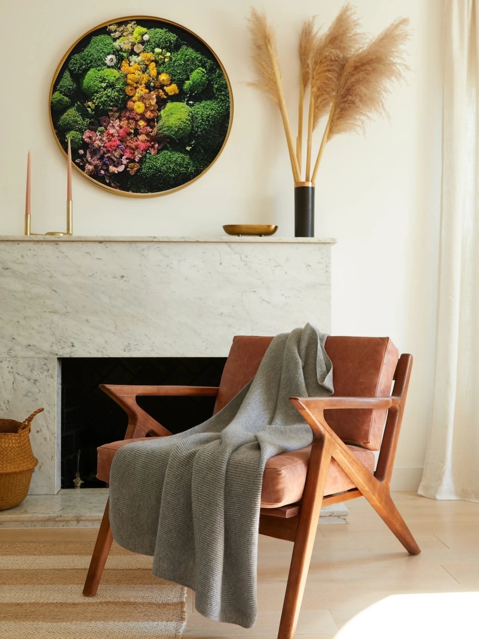 Round Moss Wall Art – Circle Frame Living Moss Decor | Eco-Friendly Home & Mother’s Day Gift