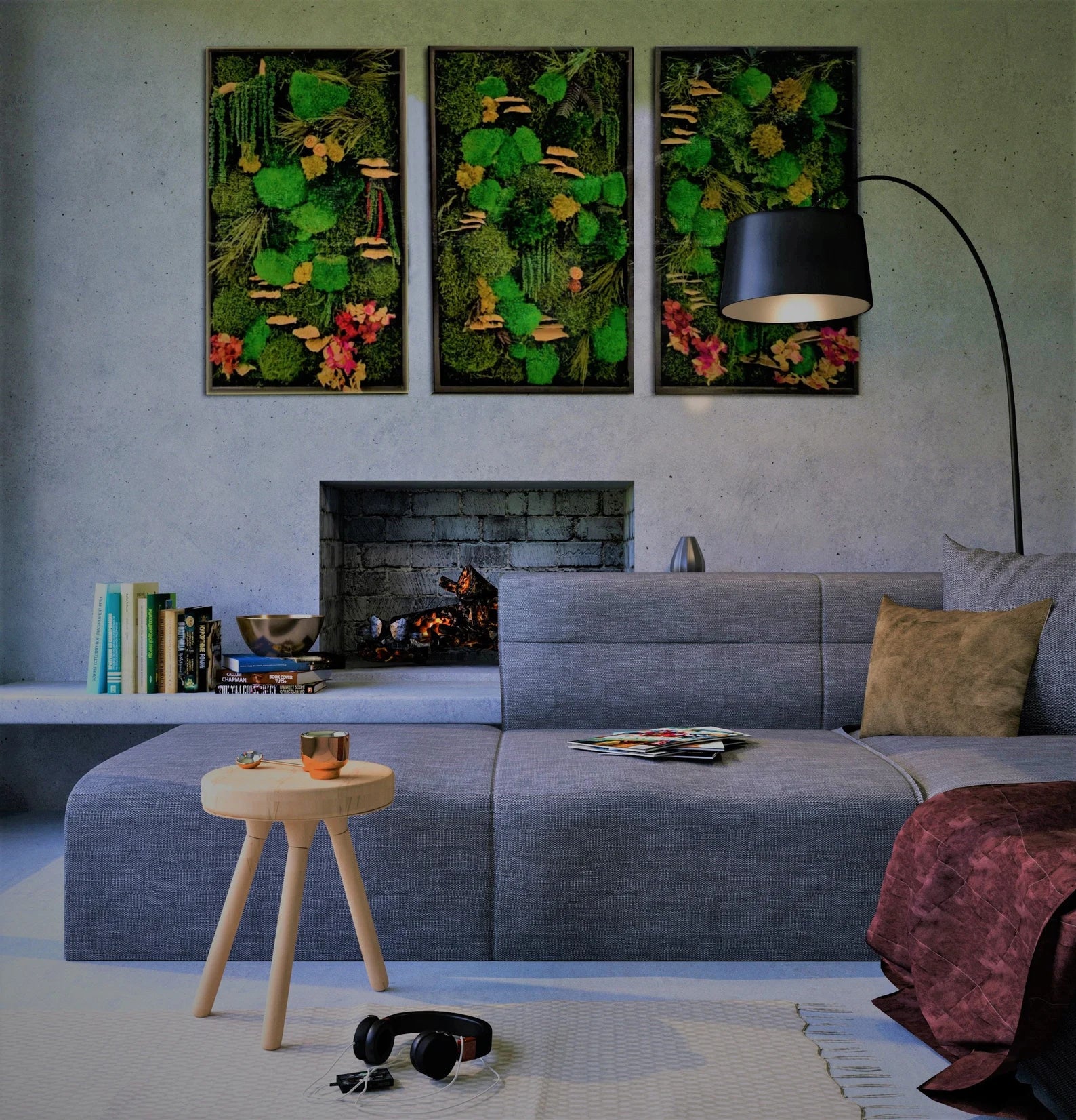 Preserved Moss Wall Art – Single to Six Sets, Eco-Friendly Green Home Decor