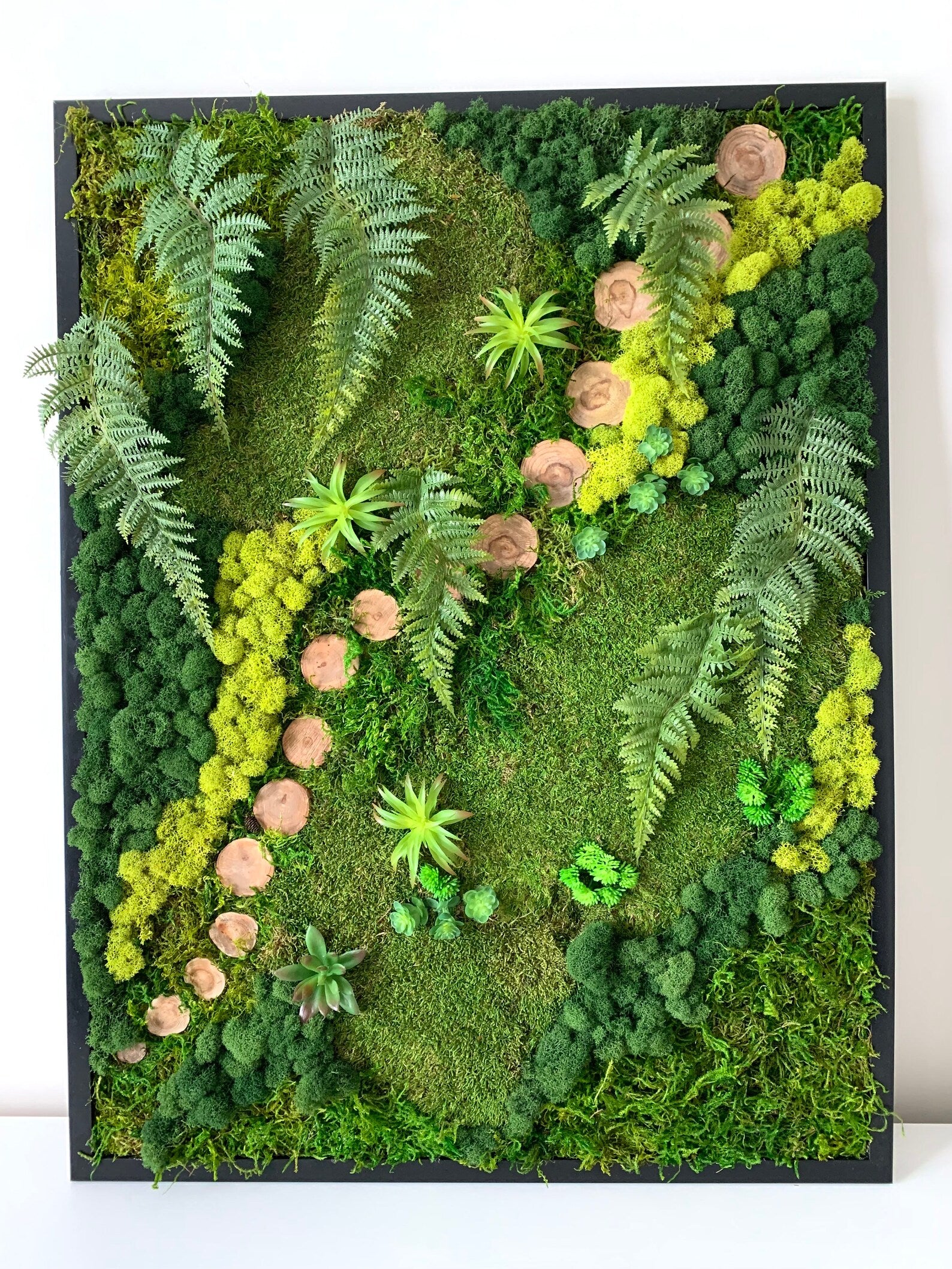 Moss Wall Art 32x24 – Preserved Vertical Garden, No Maintenance Green Wall