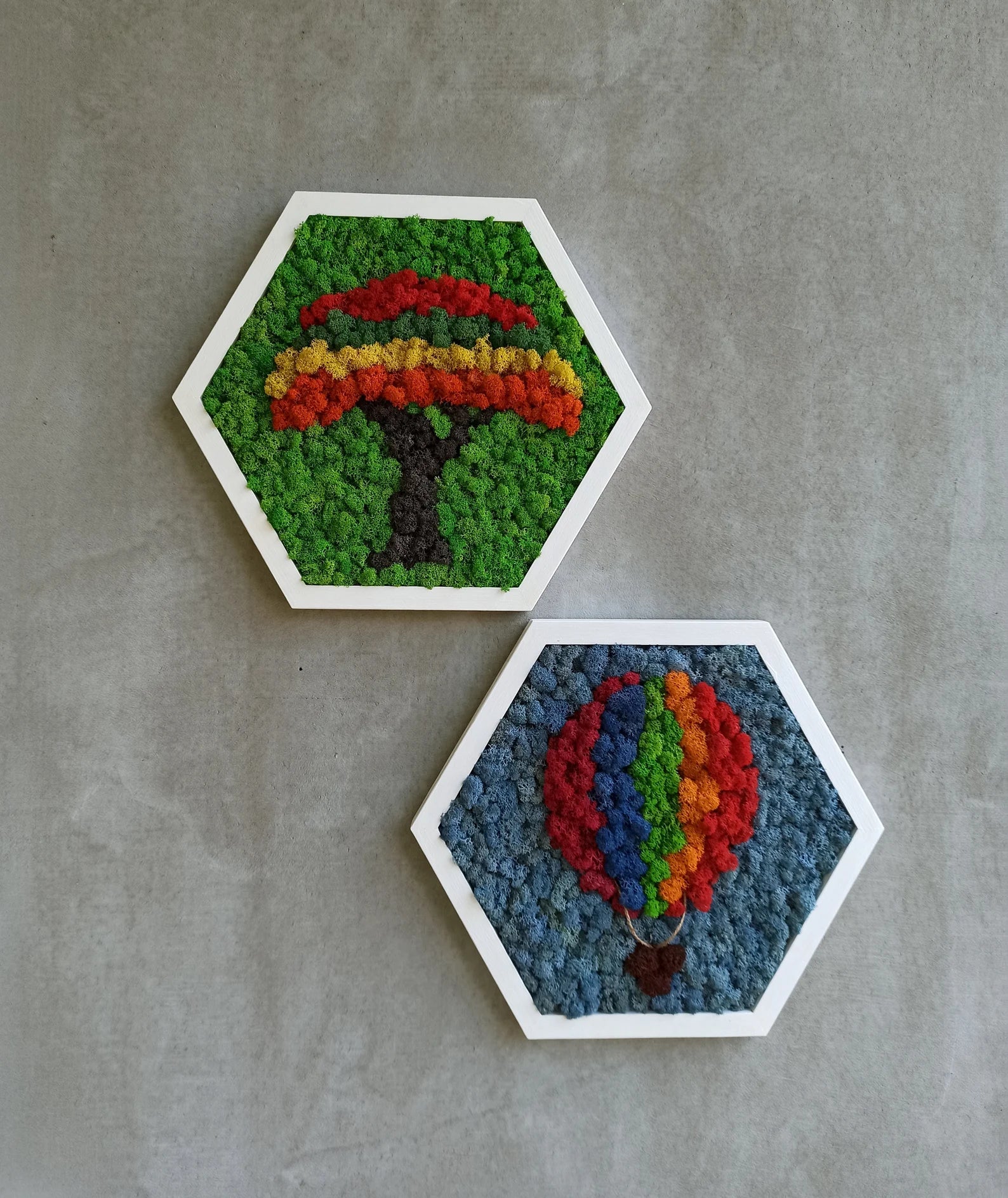 Honeycomb Moss Frame Set – Baby Room Wall Art Balloon