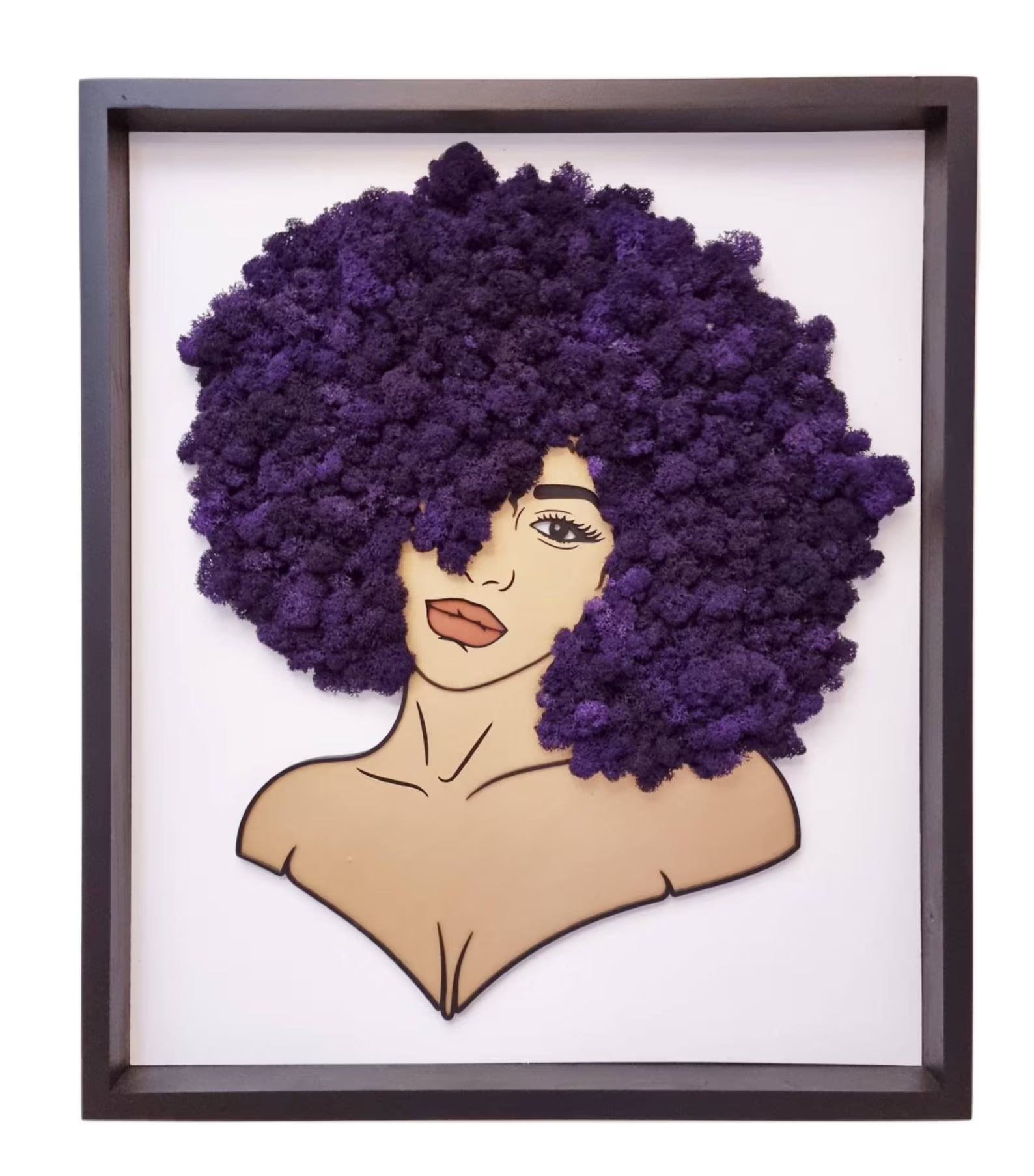 Handmade Moss Wall Art – Preserved Green Wall Decor with Wooden Frame