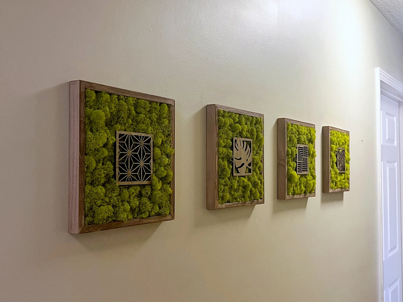 Moss Wall Art – Preserved Moss Art with Natural Wood Frame