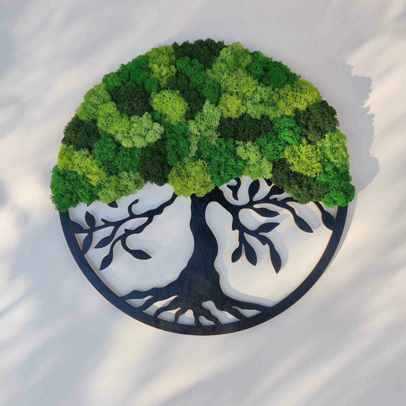 Moss Tree of Life Wall Art – Handmade Green Moss Wall Decor | Natural Home Decoration