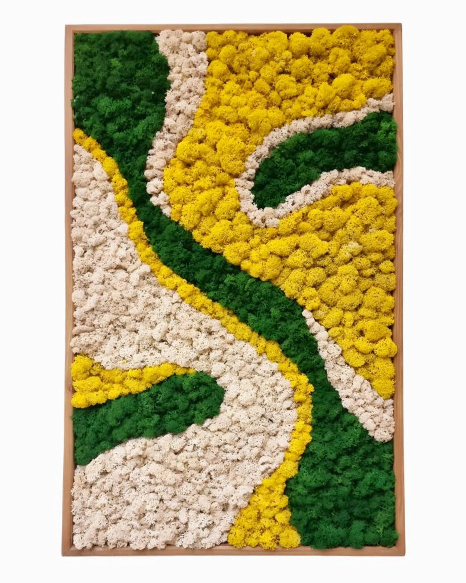 Nature Moss Wall Art – Handmade Preserved Green Wall Decor | Abstract Earth-Tone Biophilic Design