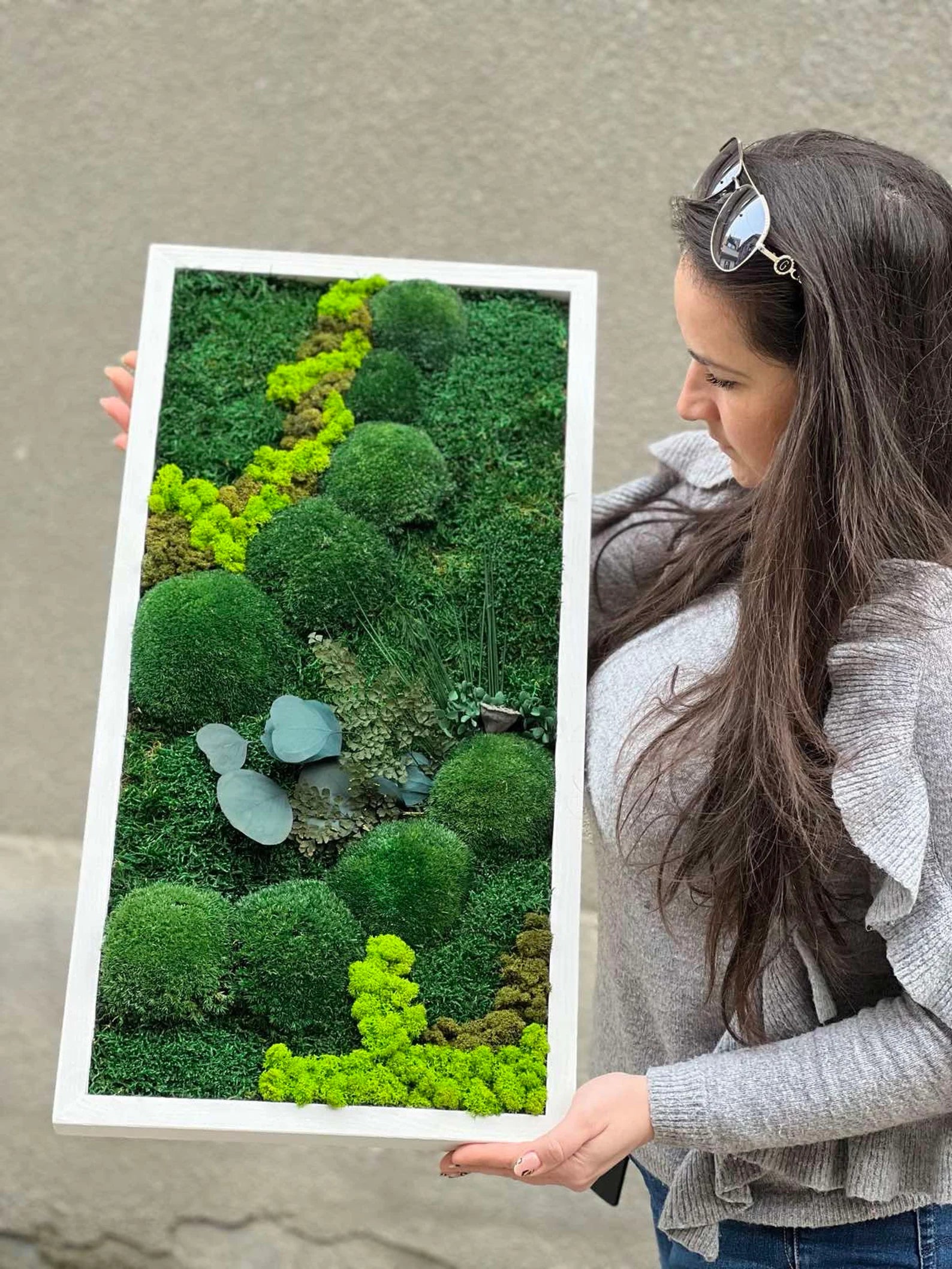 Rectangular Moss Wall Art – Stabilized Green Moss Panel | Nature-Inspired Home Decor & Gift