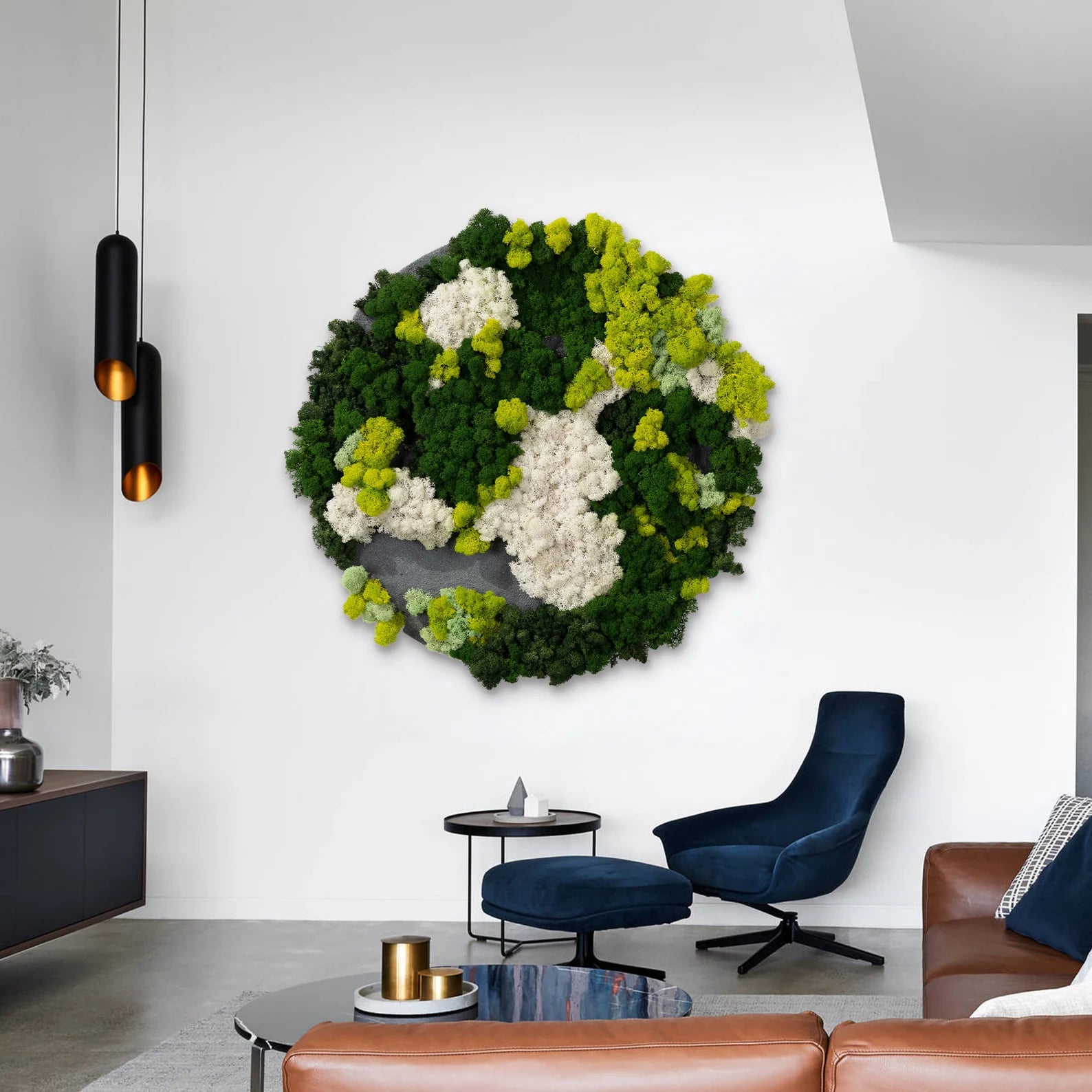 Botanical Moss Wall Art in Frame – Unique Green Living Decor