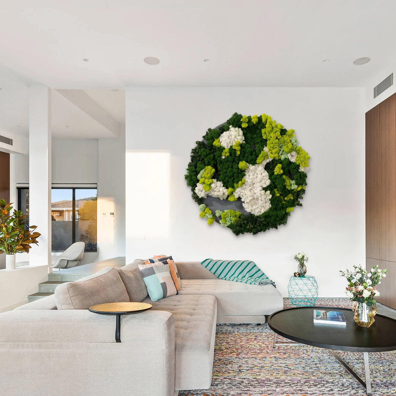 Botanical Moss Wall Art in Frame – Unique Green Living Decor