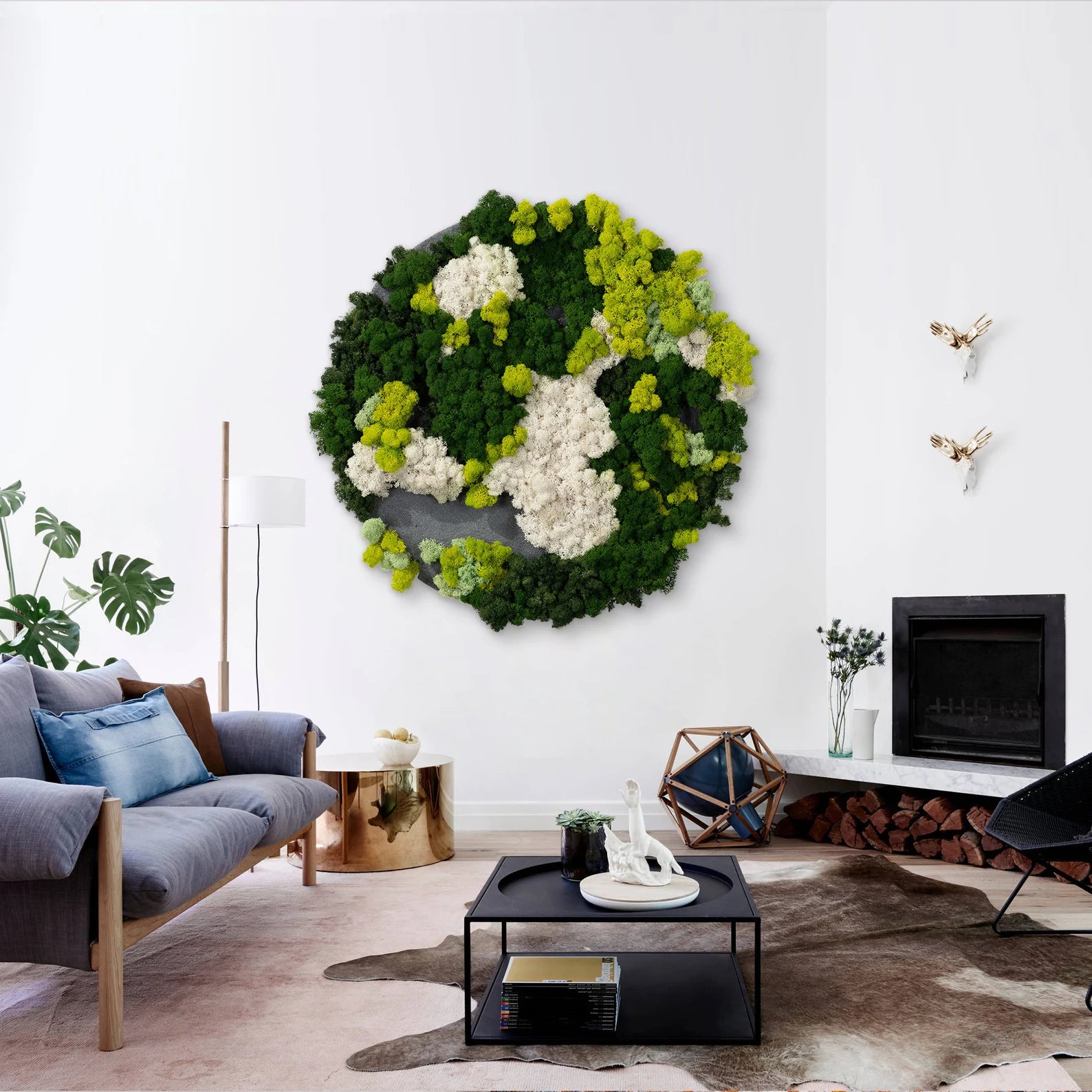 Botanical Moss Wall Art in Frame – Unique Green Living Decor