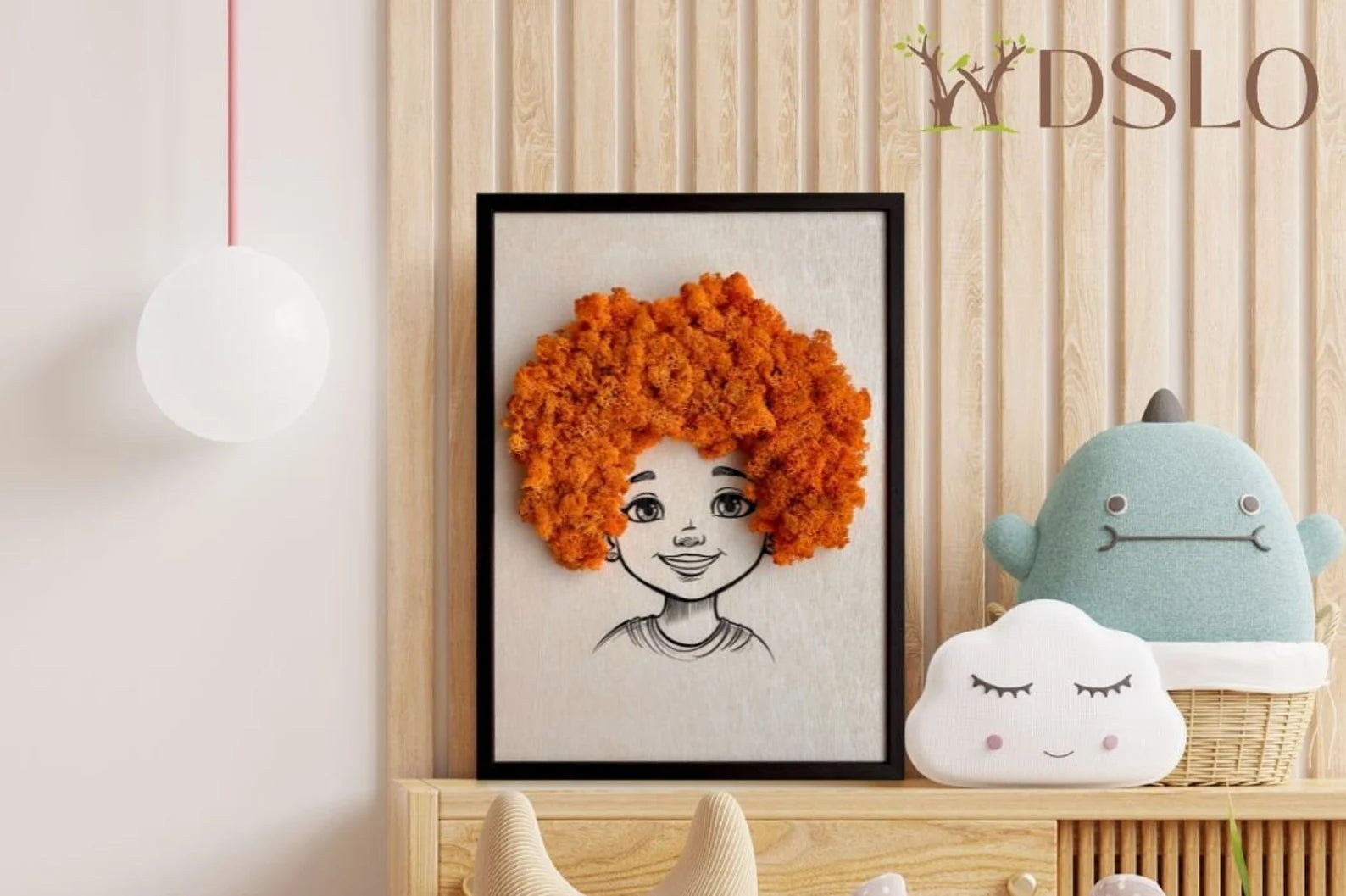 Framed Reindeer Moss Wall Décor – Natural Accent Art for Home, Florist Display & Unique Gift Ideas