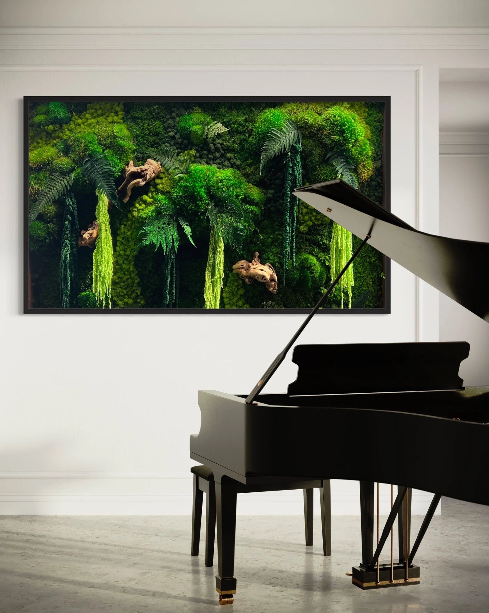 The Forgotten Forest – Preserved Moss Wall Art with Grapewood & Amaranths