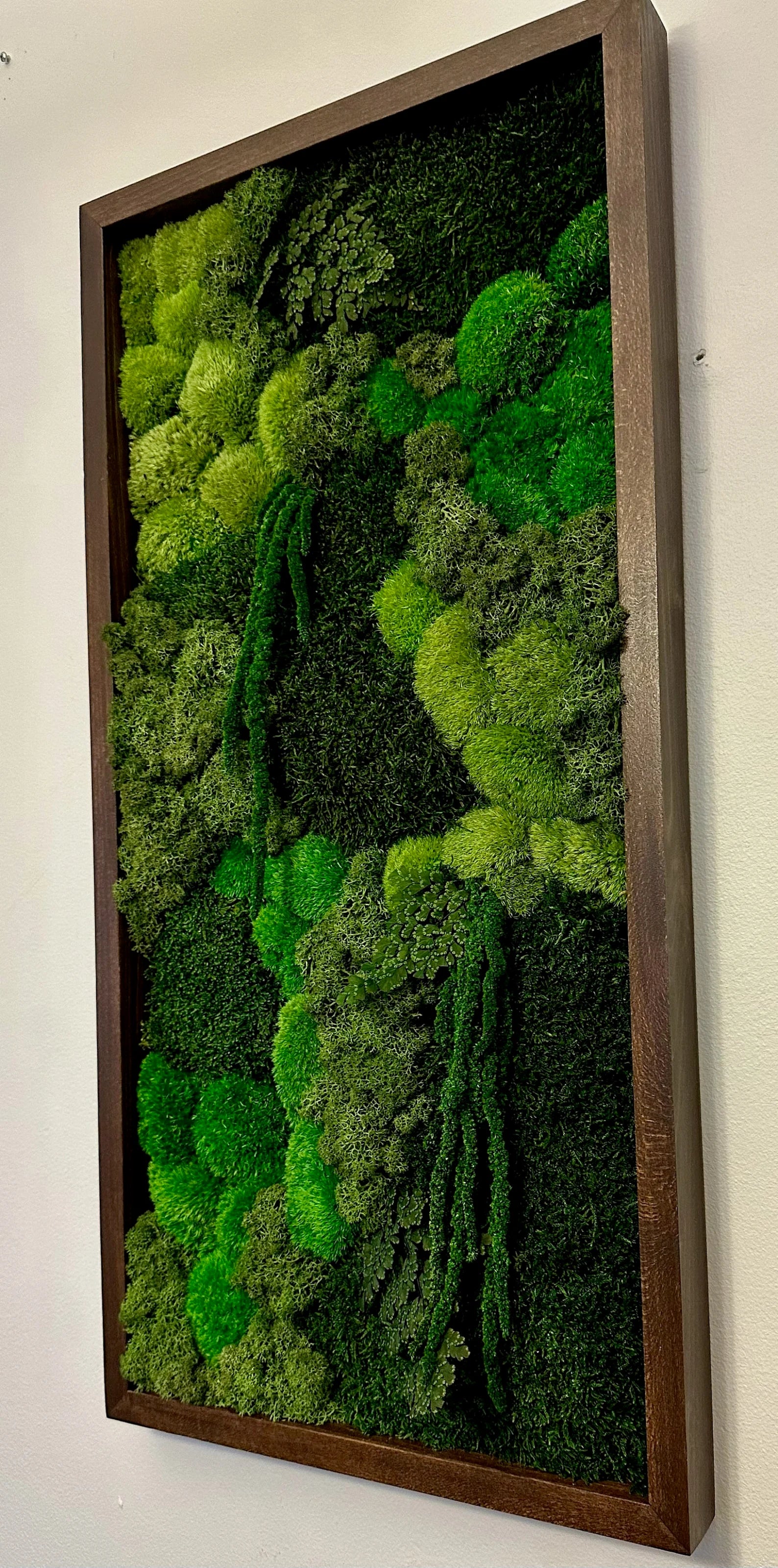 Large Rectangle Moss Wall Art – Preserved Green Moss Decor with Wood Frame | Sets of 1–4
