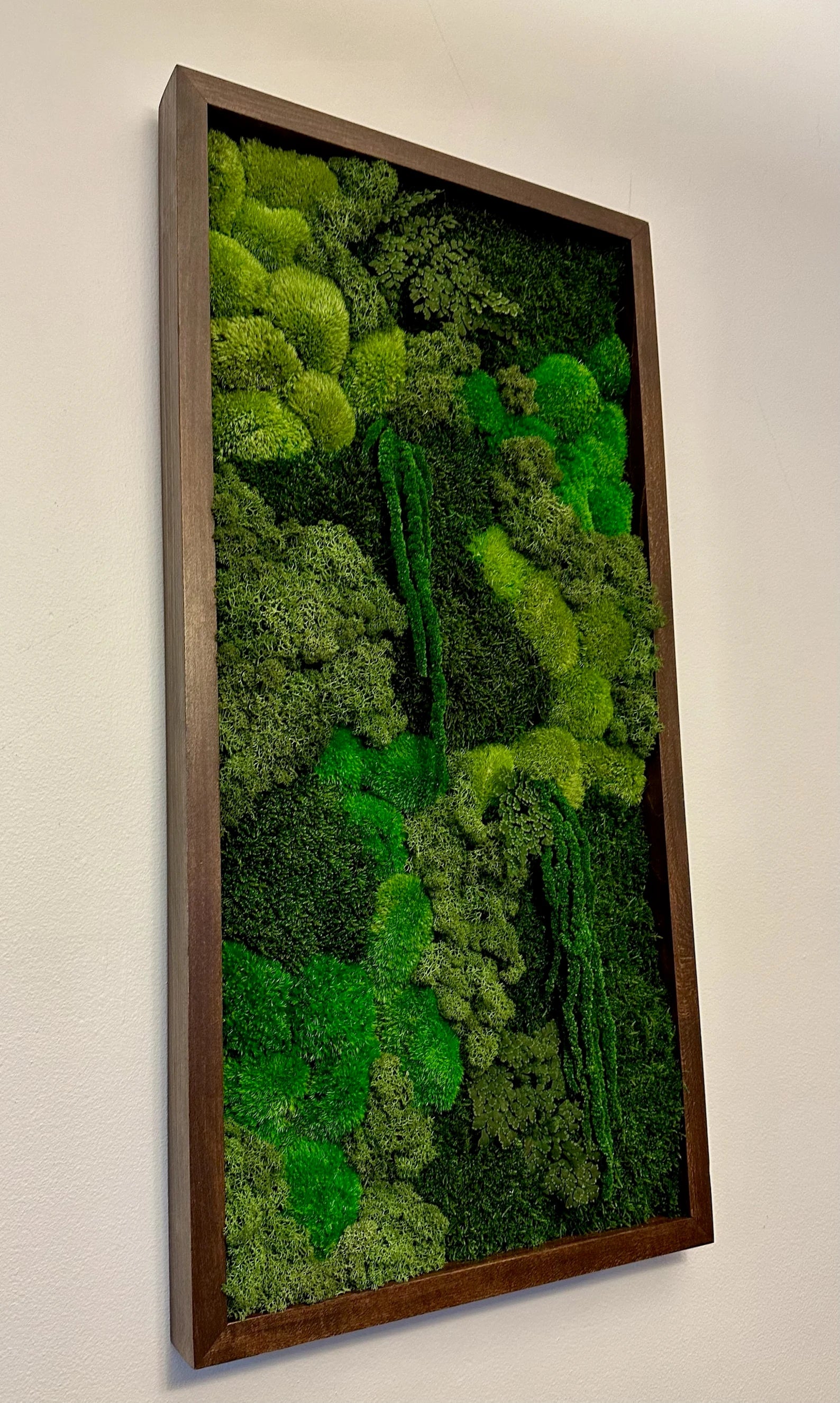 Large Rectangle Moss Wall Art – Preserved Green Moss Decor with Wood Frame | Sets of 1–4