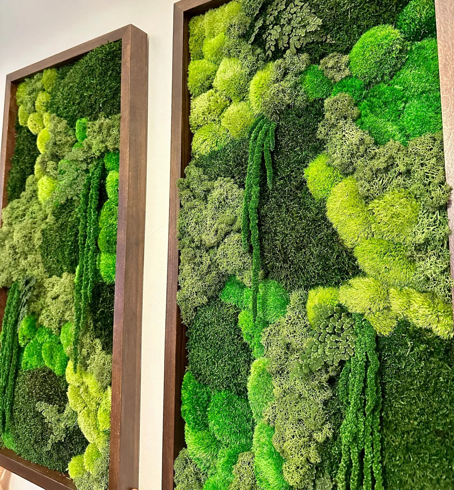 Large Rectangle Moss Wall Art – Preserved Green Moss Decor with Wood Frame | Sets of 1–4