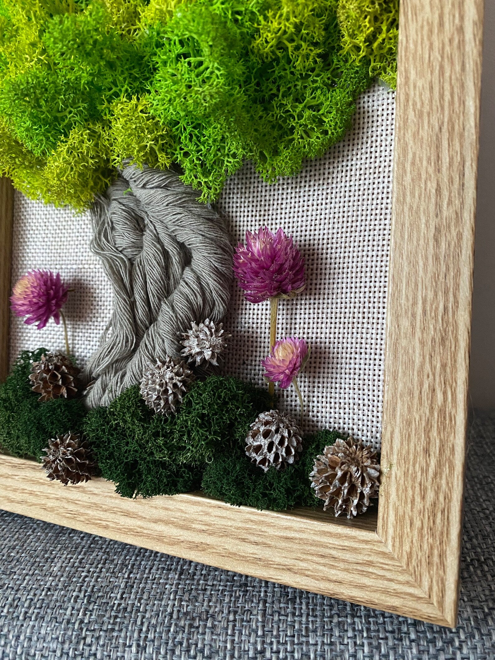 Preserved Moss Wall Art | Framed Living Moss Decor | No-Maintenance Moss Picture “Forest”
