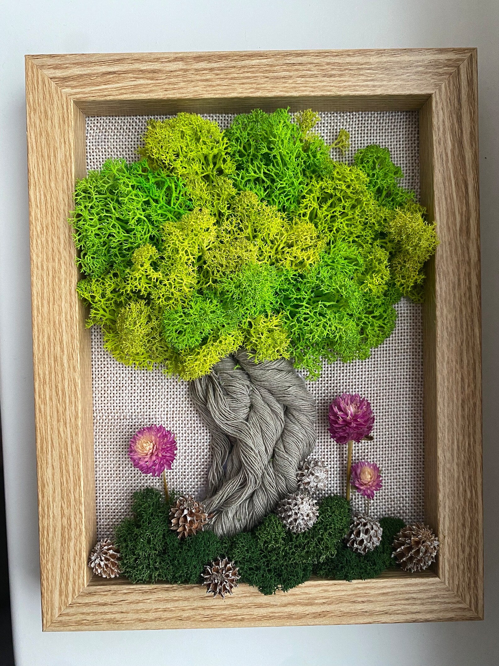 Preserved Moss Wall Art | Framed Living Moss Decor | No-Maintenance Moss Picture “Forest”